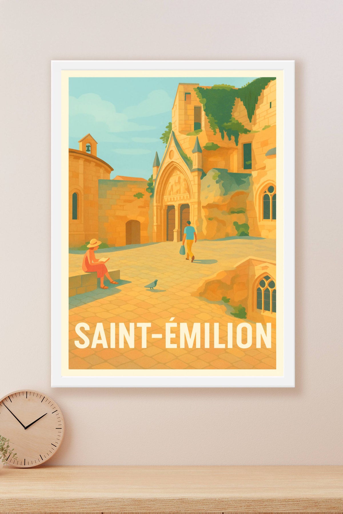 Affiche Saint-Émilion — Charme et Patrimoine Médiéval · poster d'art de Saint-Émilion