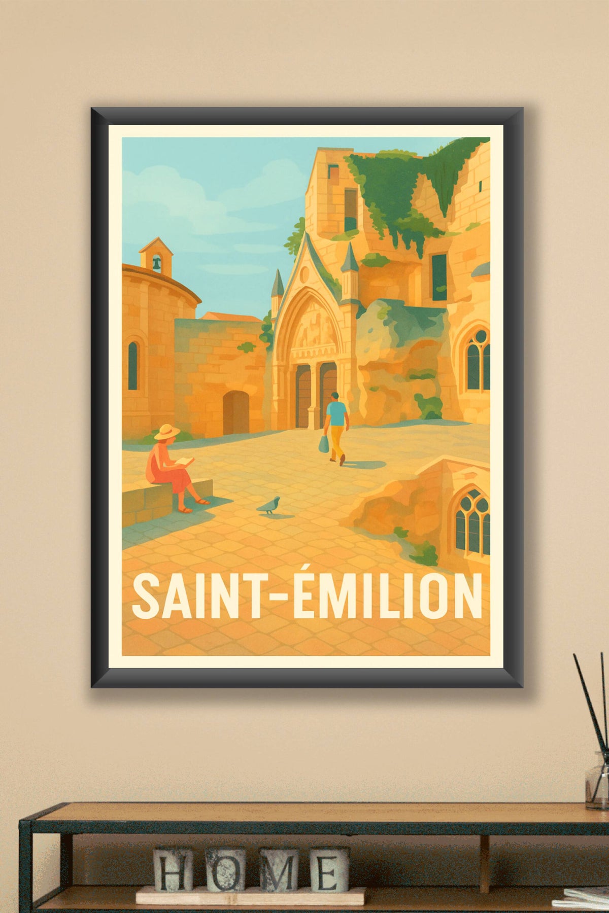 Affiche Saint-Émilion — Charme et Patrimoine Médiéval · poster d'art de Saint-Émilion