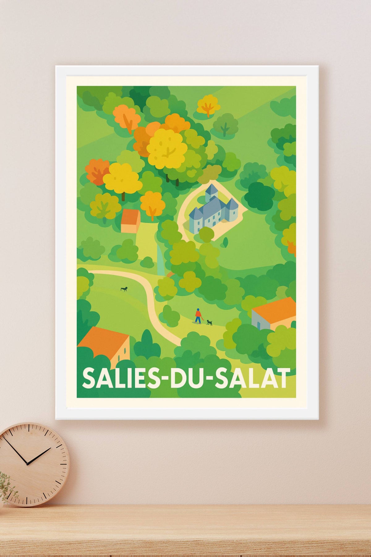 Affiche Salies-du-Salat — Havre de verdure et sérénité · poster d'art de Salies-du-Salat