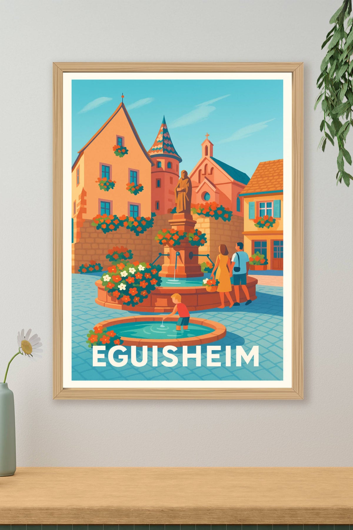 Affiche Eguisheim — Charme floral et patrimoine alsacien · poster d'art de Eguisheim