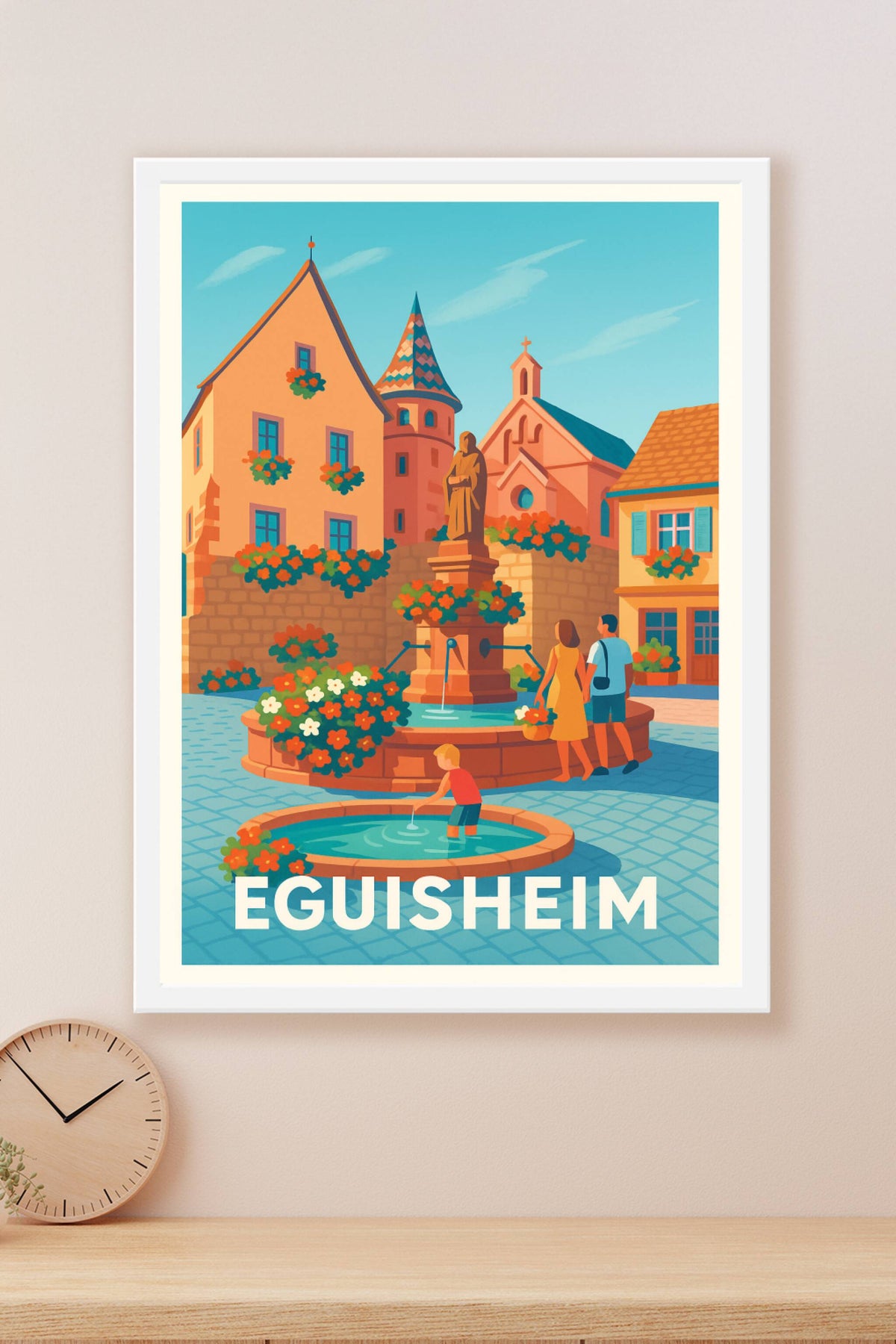 Affiche Eguisheim — Charme floral et patrimoine alsacien · poster d'art de Eguisheim