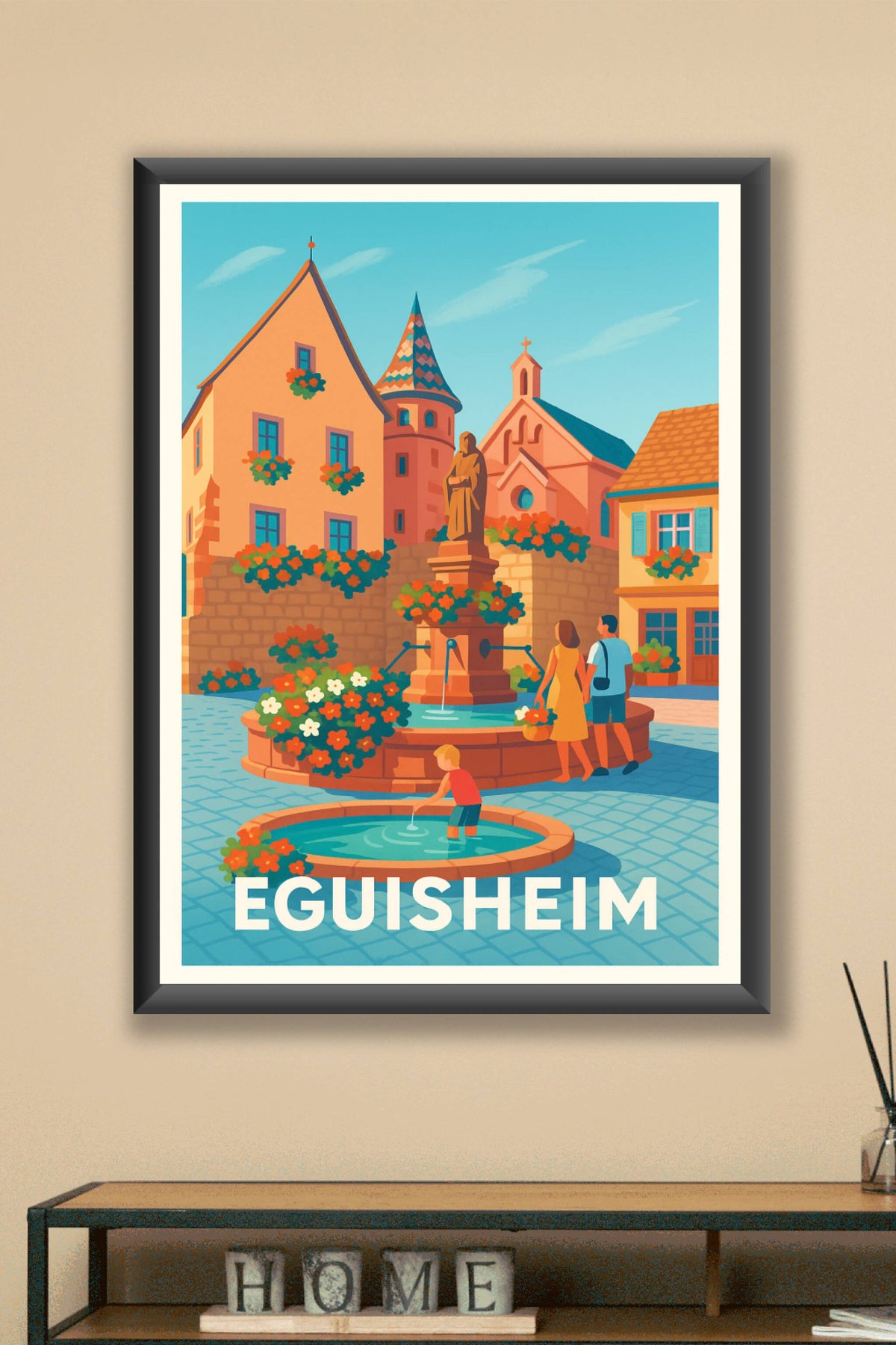 Affiche Eguisheim — Charme floral et patrimoine alsacien · poster d'art de Eguisheim