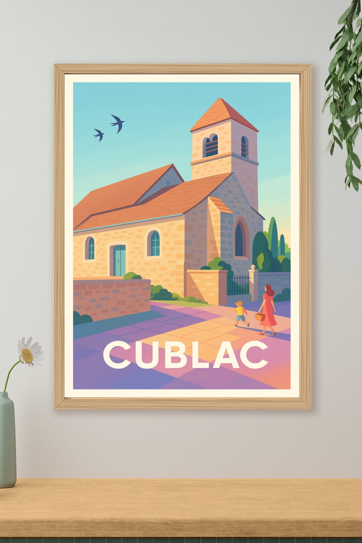 Affiche Cublac — Sérénité et charme au village · poster d'art de Cublac