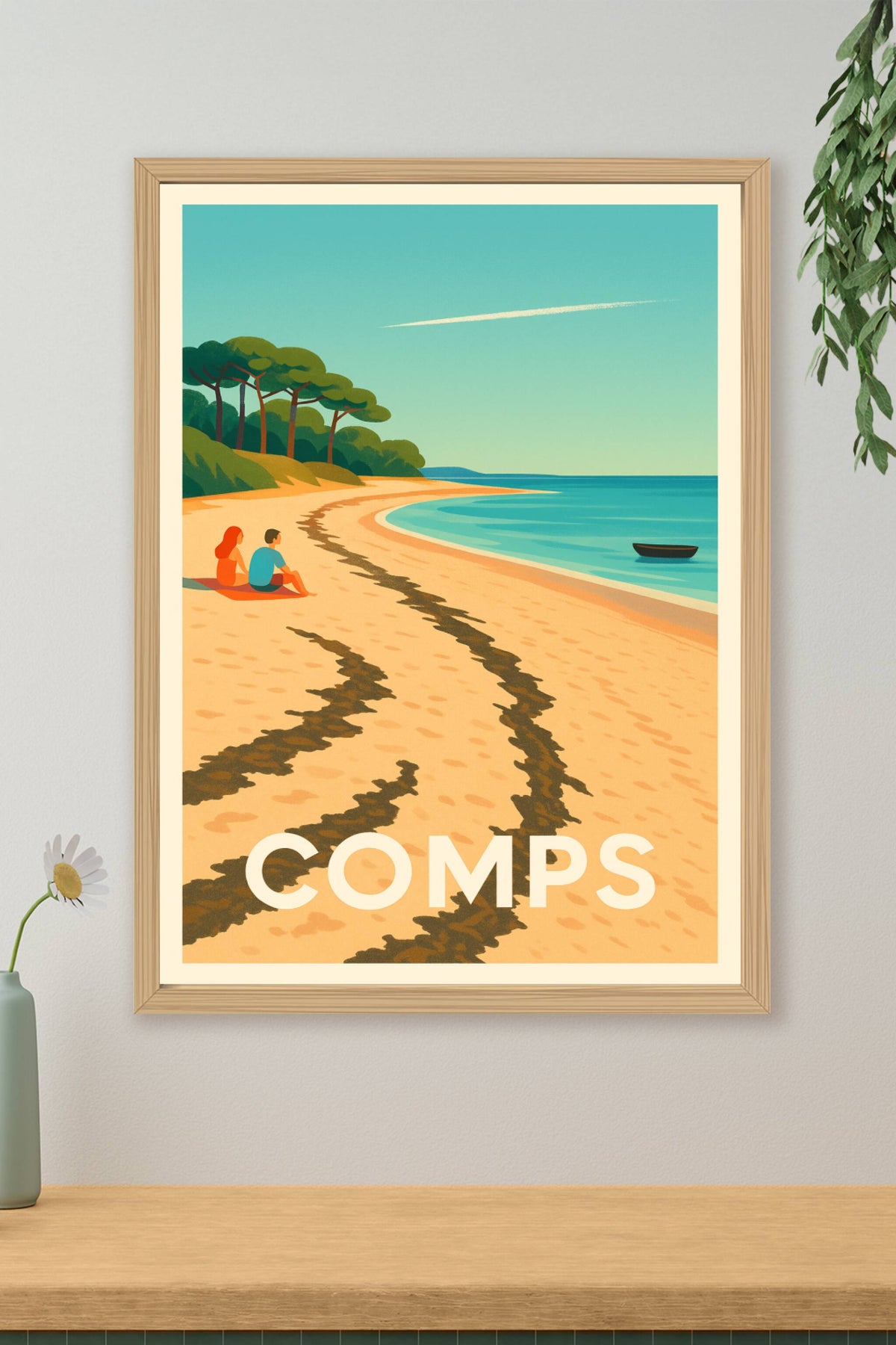 Affiche Comps — Échappée paisible au bord de la mer · poster d'art de Comps