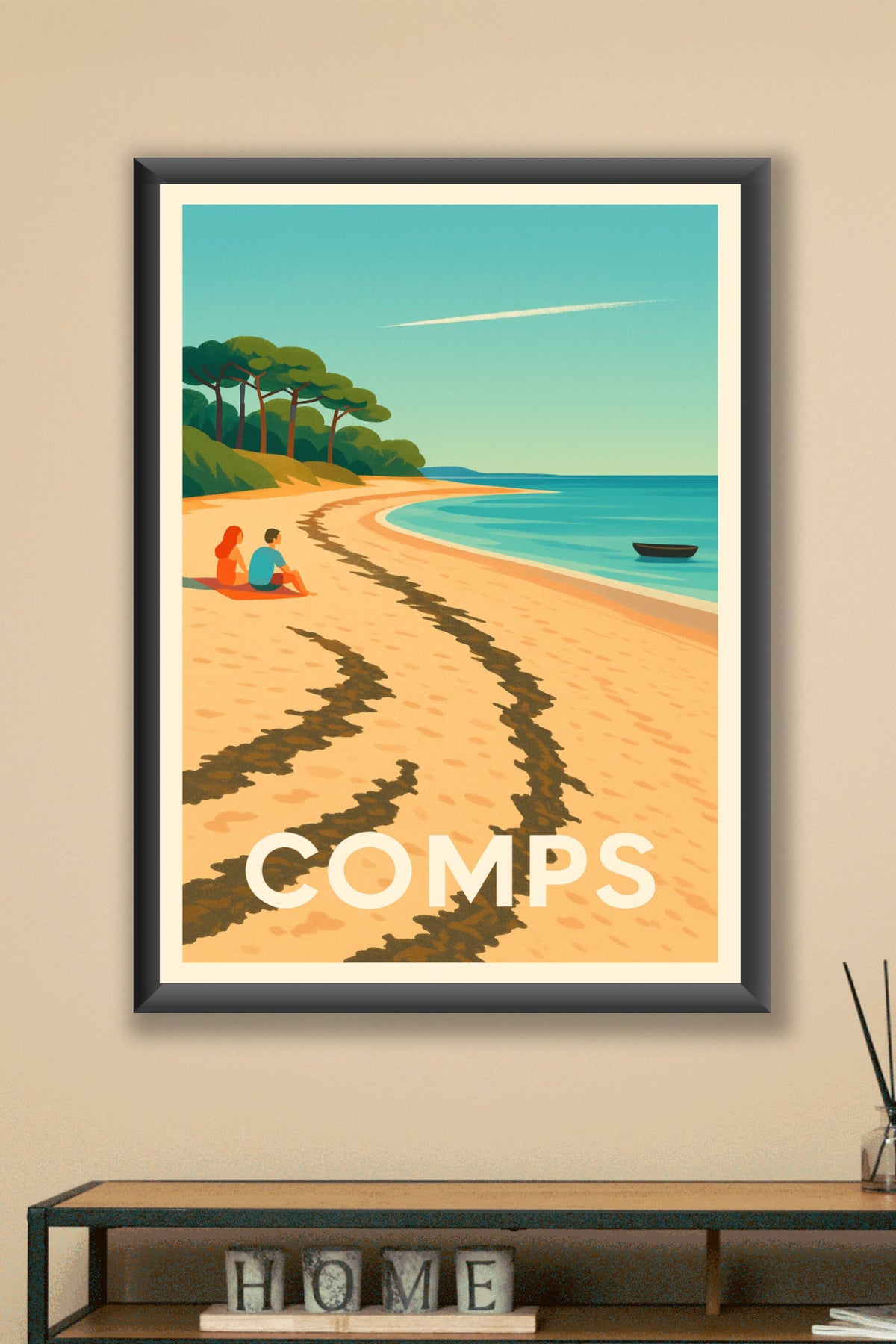 Affiche Comps — Échappée paisible au bord de la mer · poster d'art de Comps