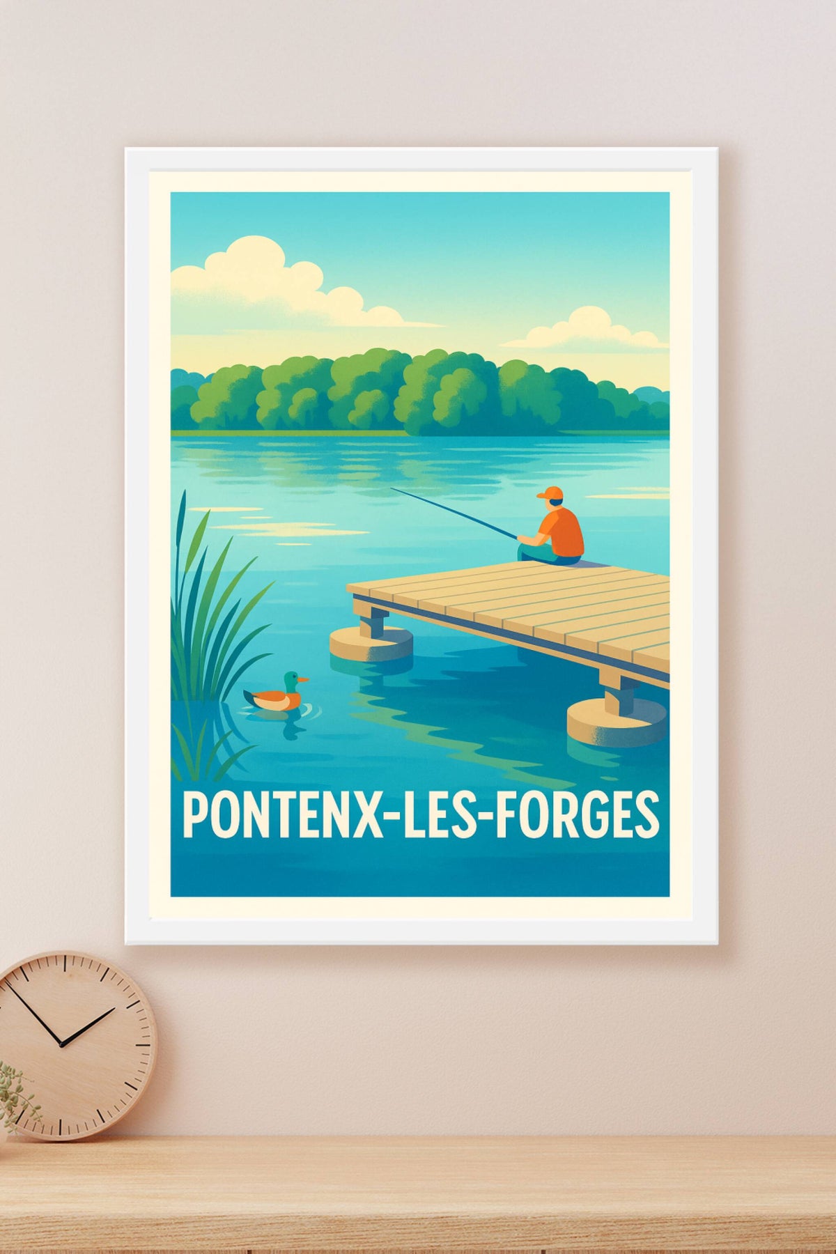 Affiche Pontenx-les-Forges — Sérénité au bord de l'eau · poster d'art de Pontenx-les-Forges