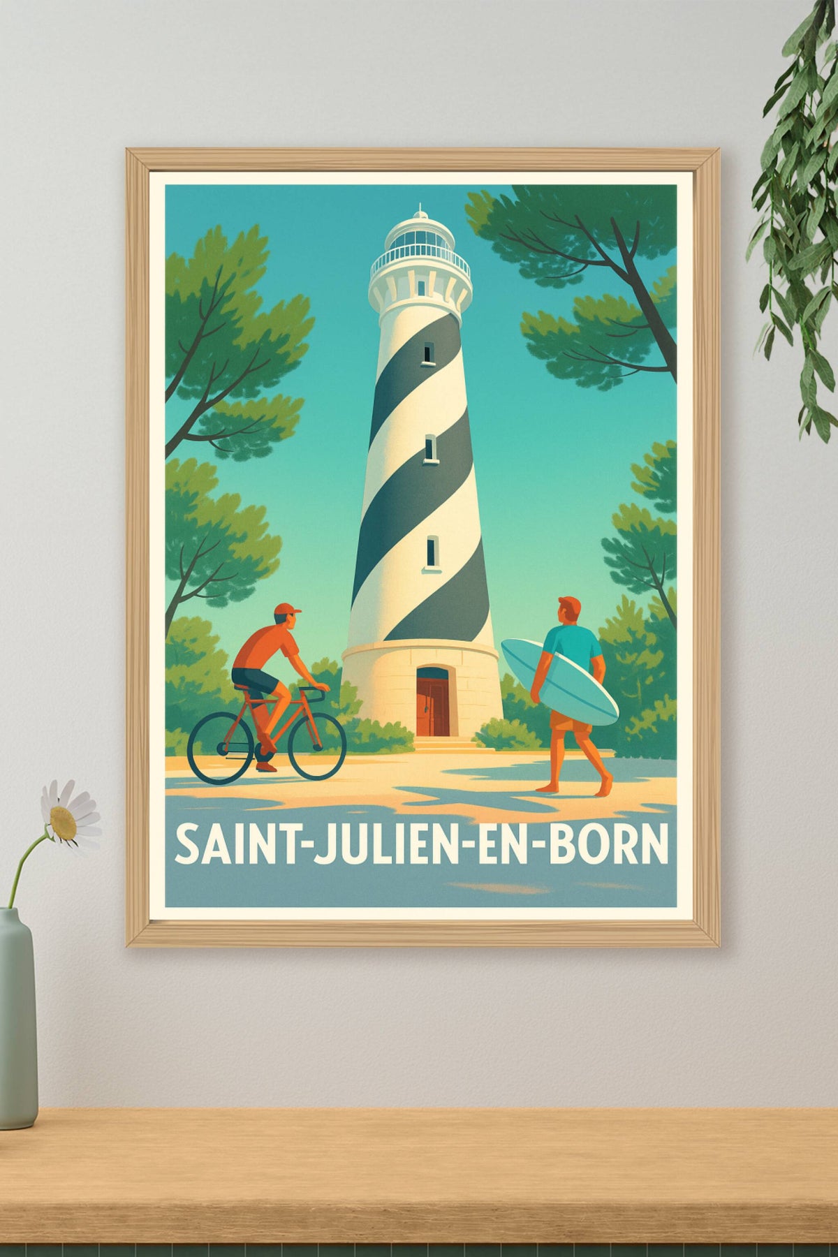 Affiche Saint-Julien-en-Born — Esprit nature et plage · poster d'art de Saint-Julien-en-Born