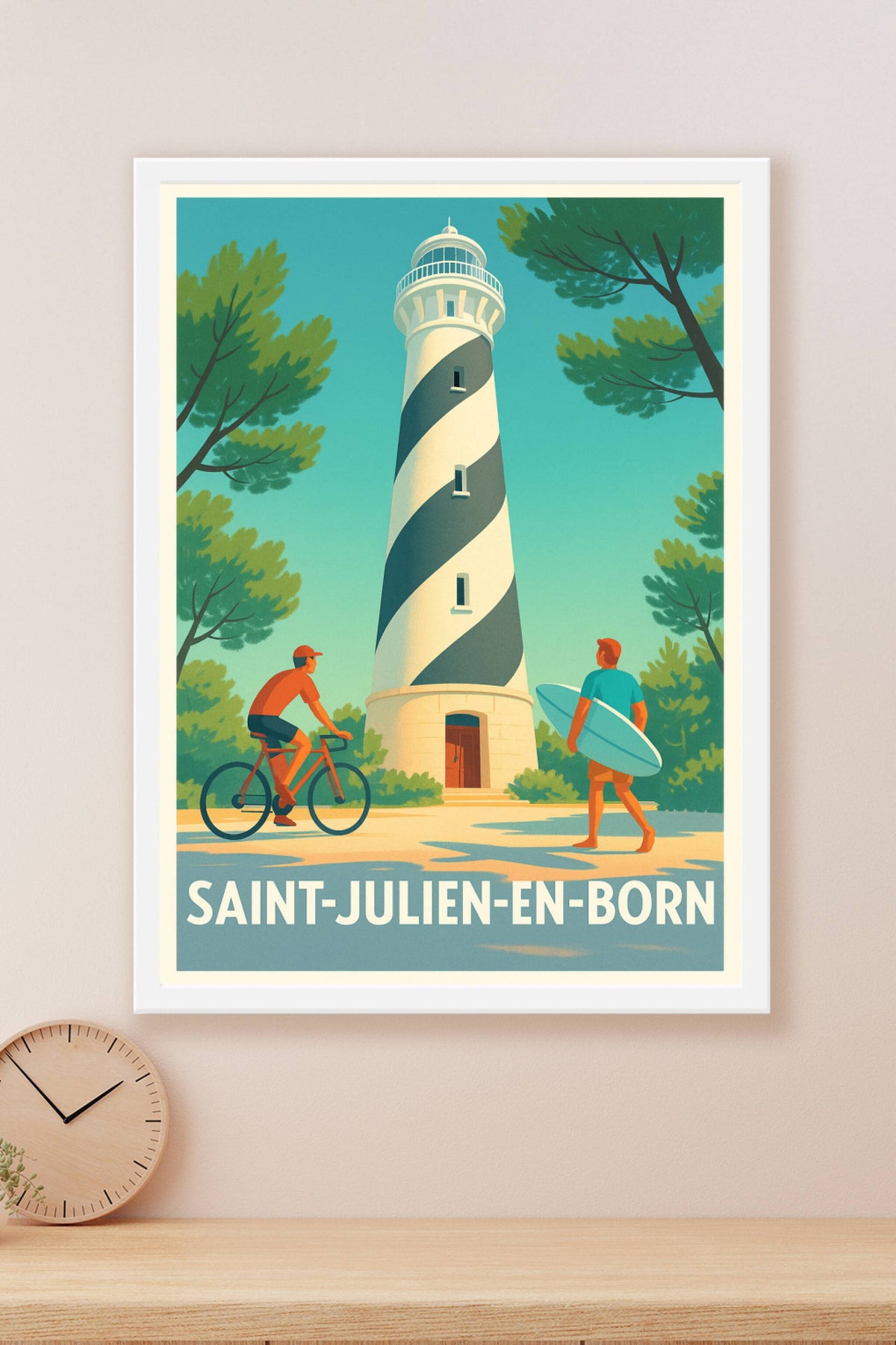 Affiche Saint-Julien-en-Born — Esprit nature et plage · poster d'art de Saint-Julien-en-Born
