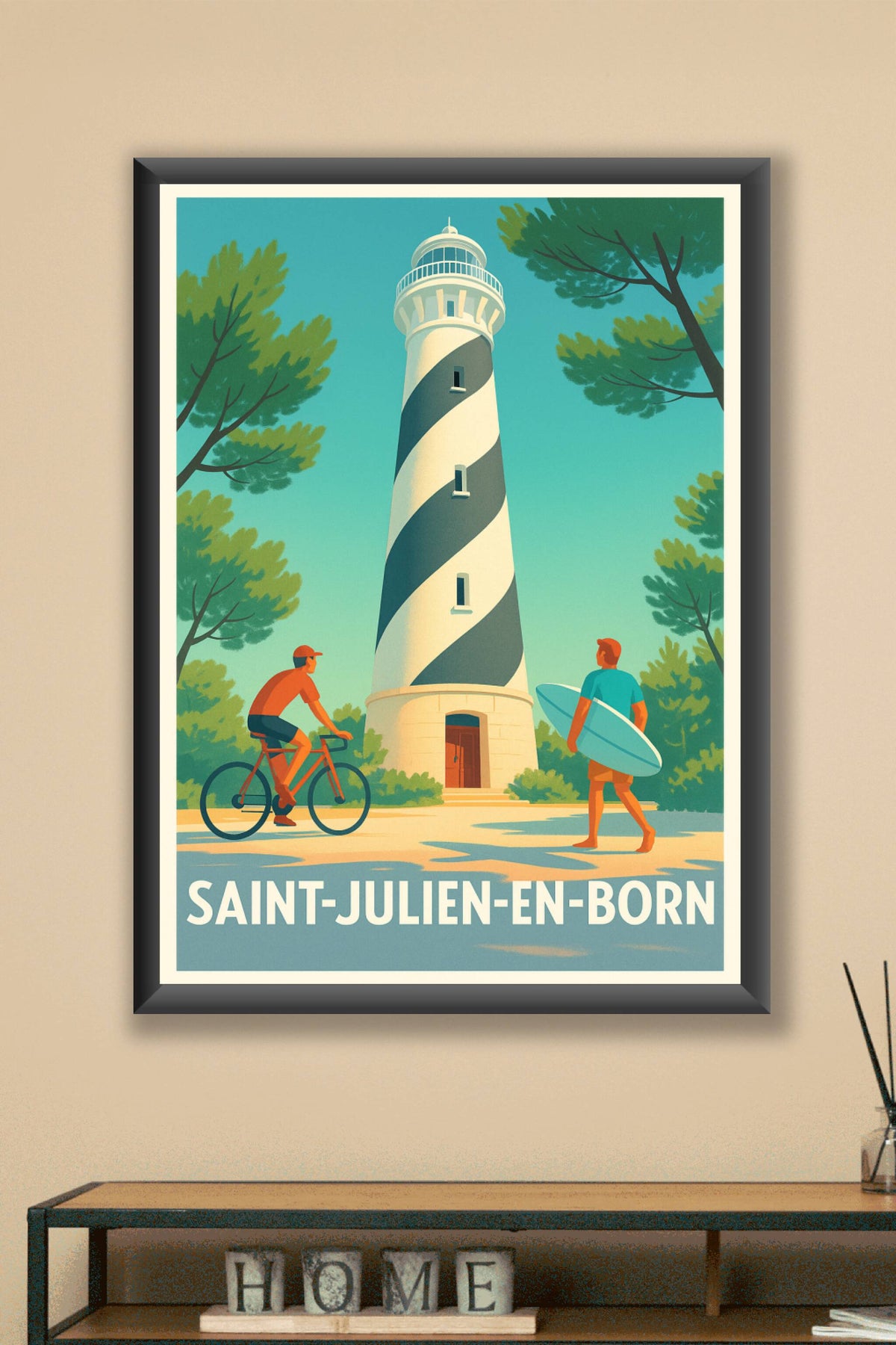 Affiche Saint-Julien-en-Born — Esprit nature et plage · poster d'art de Saint-Julien-en-Born