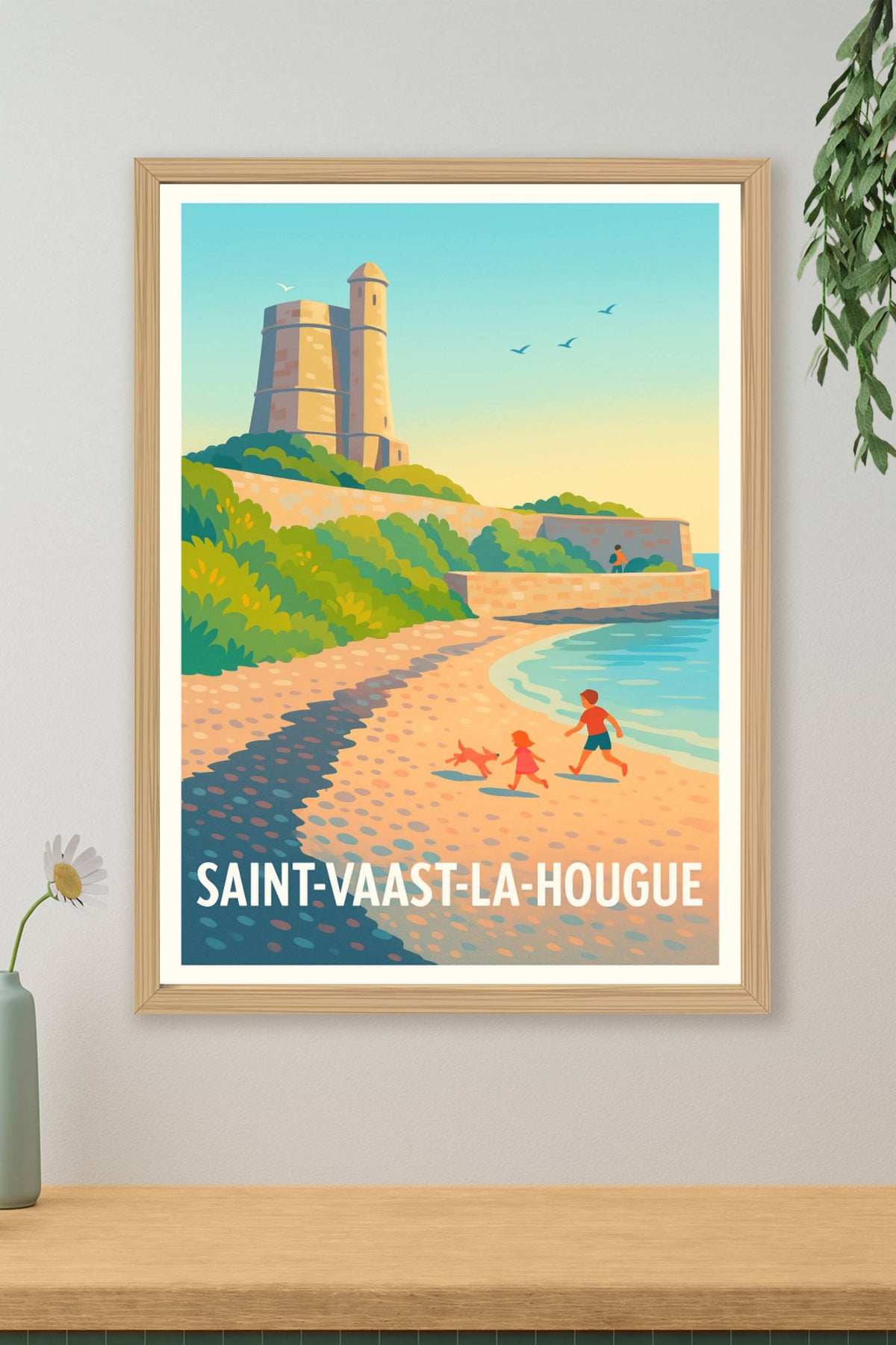 Affiche Saint-Vaast-la-Hougue — Escapade en bord de mer paisible · poster d'art de Saint-Vaast-la-Hougue