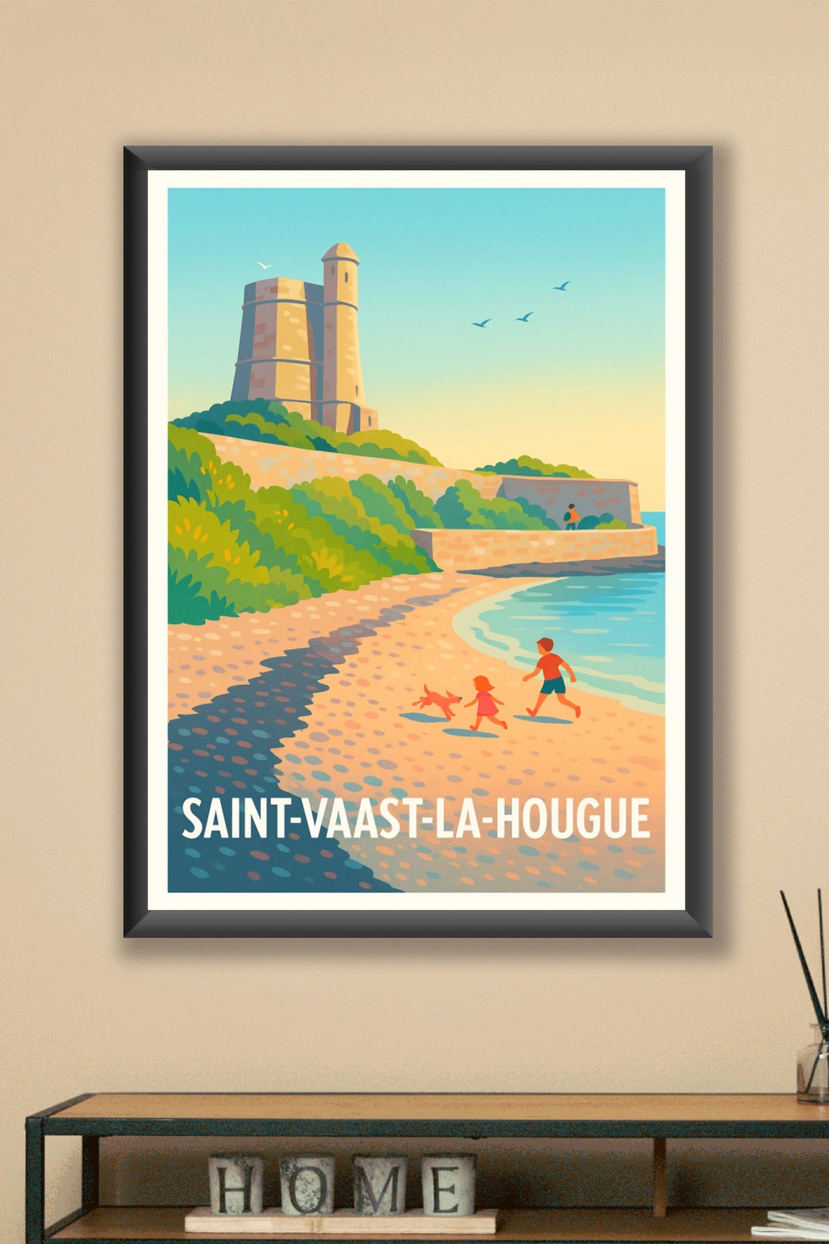Affiche Saint-Vaast-la-Hougue — Escapade en bord de mer paisible · poster d'art de Saint-Vaast-la-Hougue