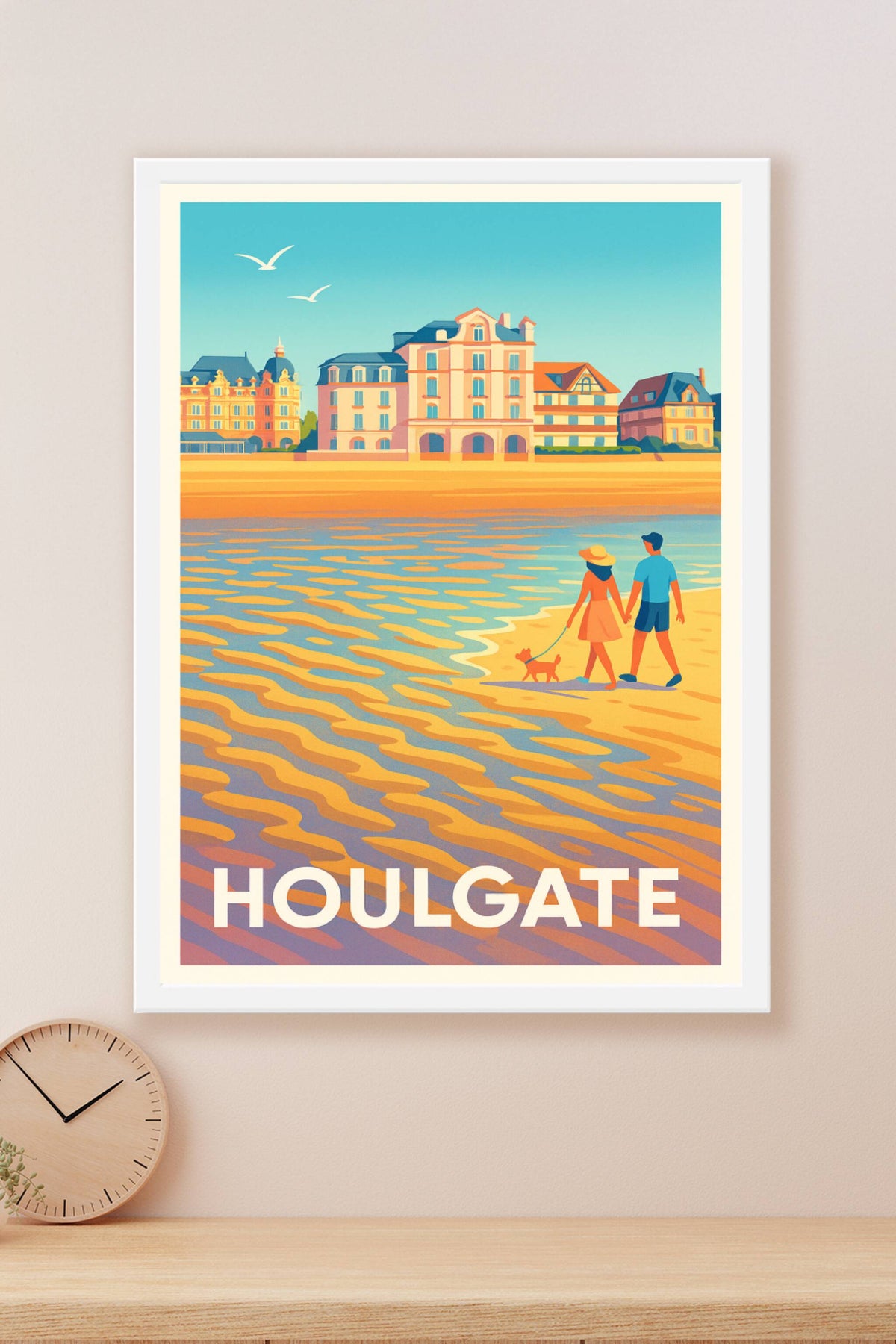 Affiche Houlgate — Promenade au bord de la mer · poster d'art de Houlgate