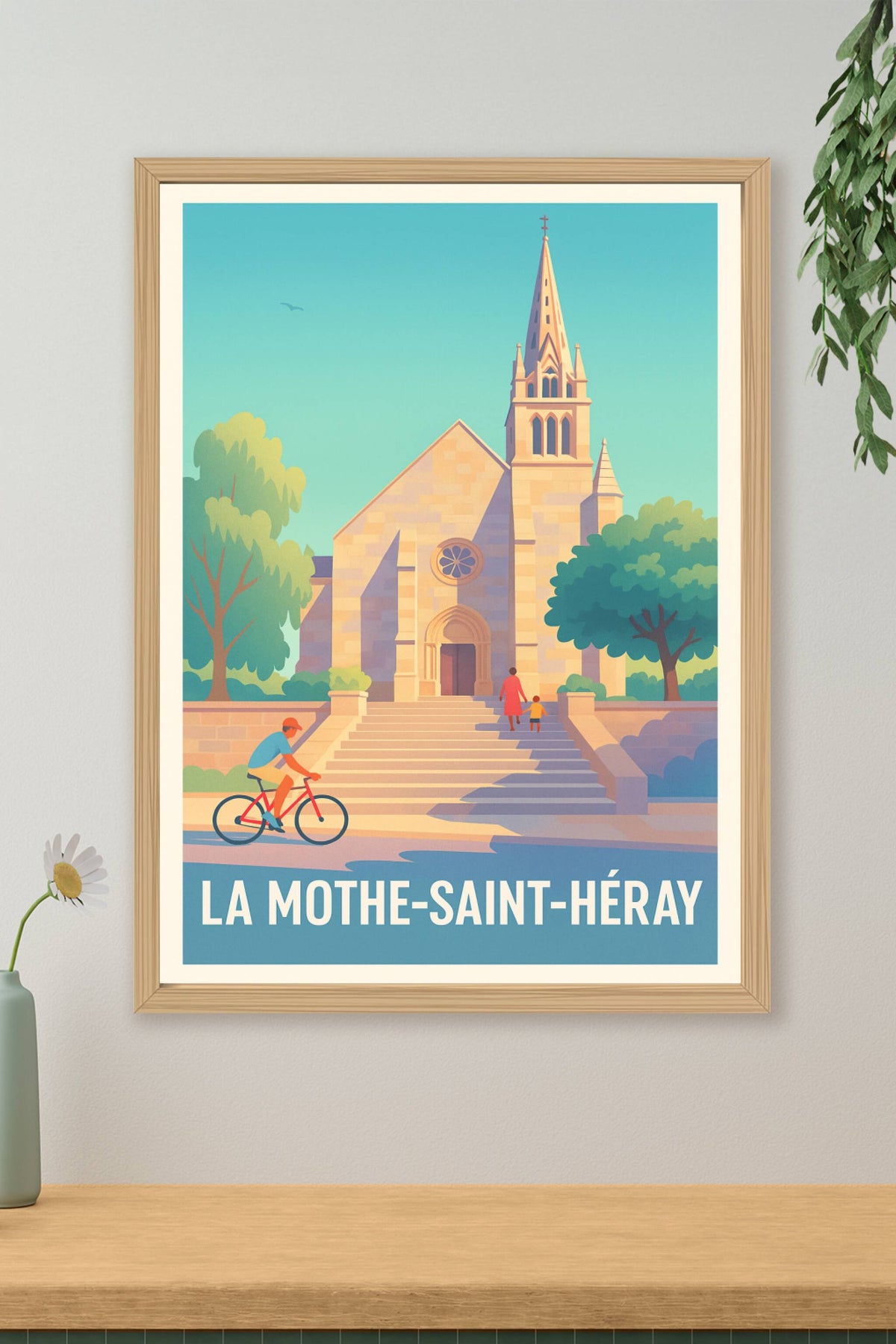 Affiche La Mothe-Saint-Héray — Charme et sérénité au cœur de la ville · poster d'art de La Mothe-Saint-Héray