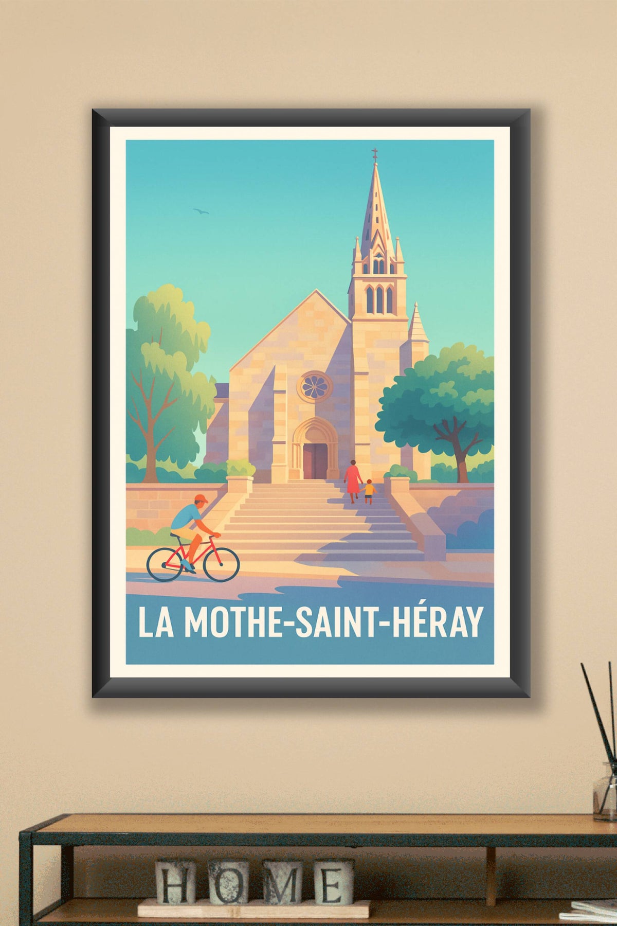 Affiche La Mothe-Saint-Héray — Charme et sérénité au cœur de la ville · poster d'art de La Mothe-Saint-Héray
