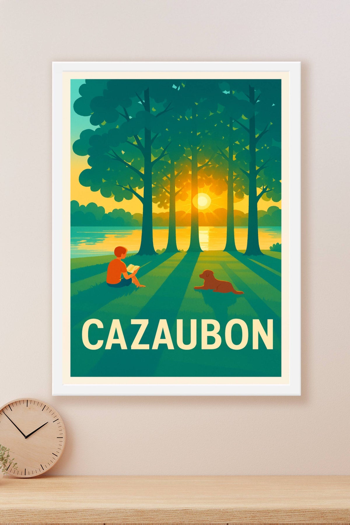 Affiche Cazaubon — Sérénité au coucher du soleil · poster d'art de Cazaubon