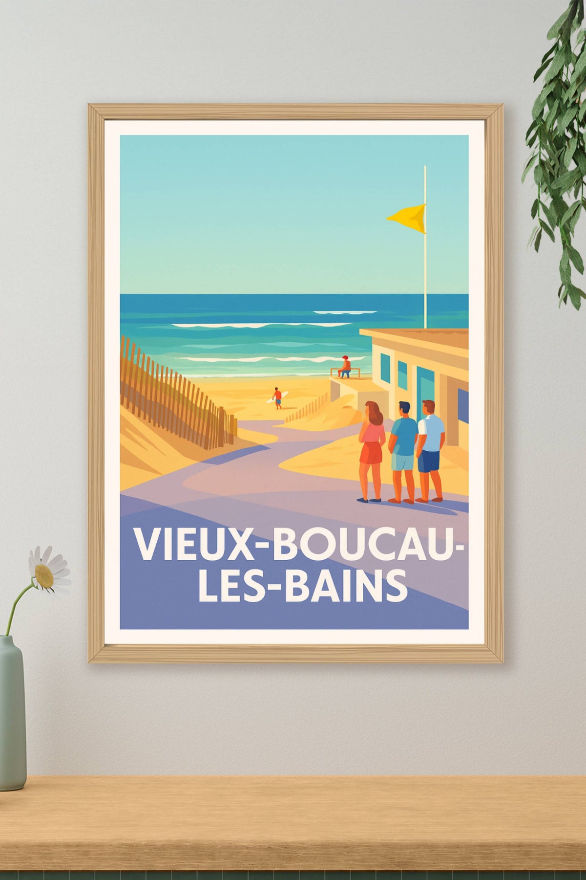Affiche Vieux-Boucau-les-Bains — Plages et Ambiance Balnéaire · poster d'art de Vieux-Boucau-les-Bains