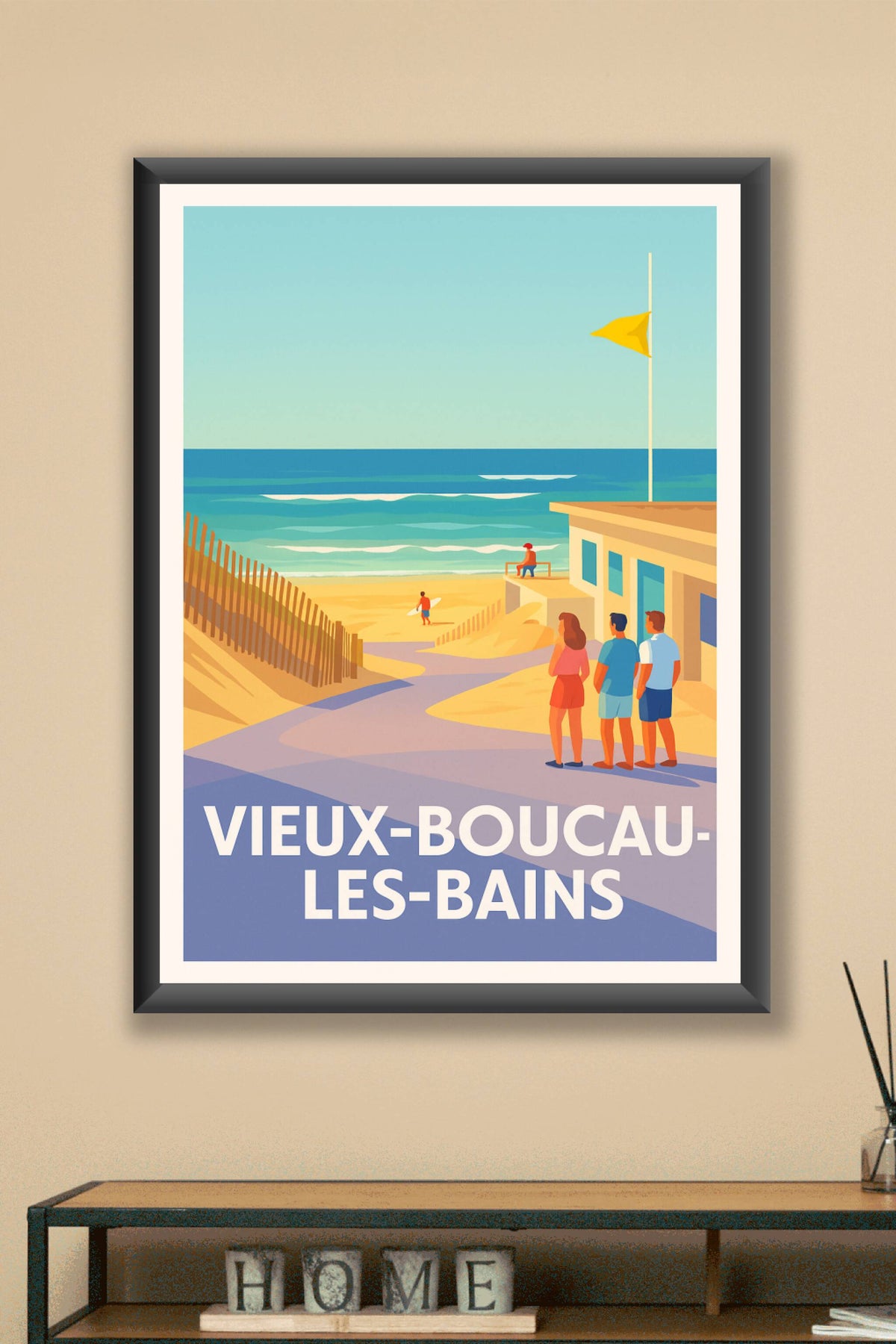 Affiche Vieux-Boucau-les-Bains — Plages et Ambiance Balnéaire · poster d'art de Vieux-Boucau-les-Bains