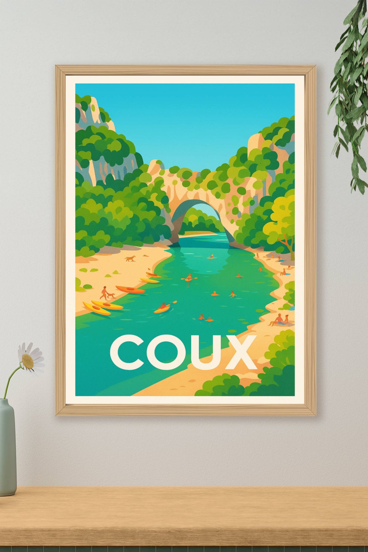 Affiche Coux — Le charme naturel au fil de l'eau · poster d'art de Coux