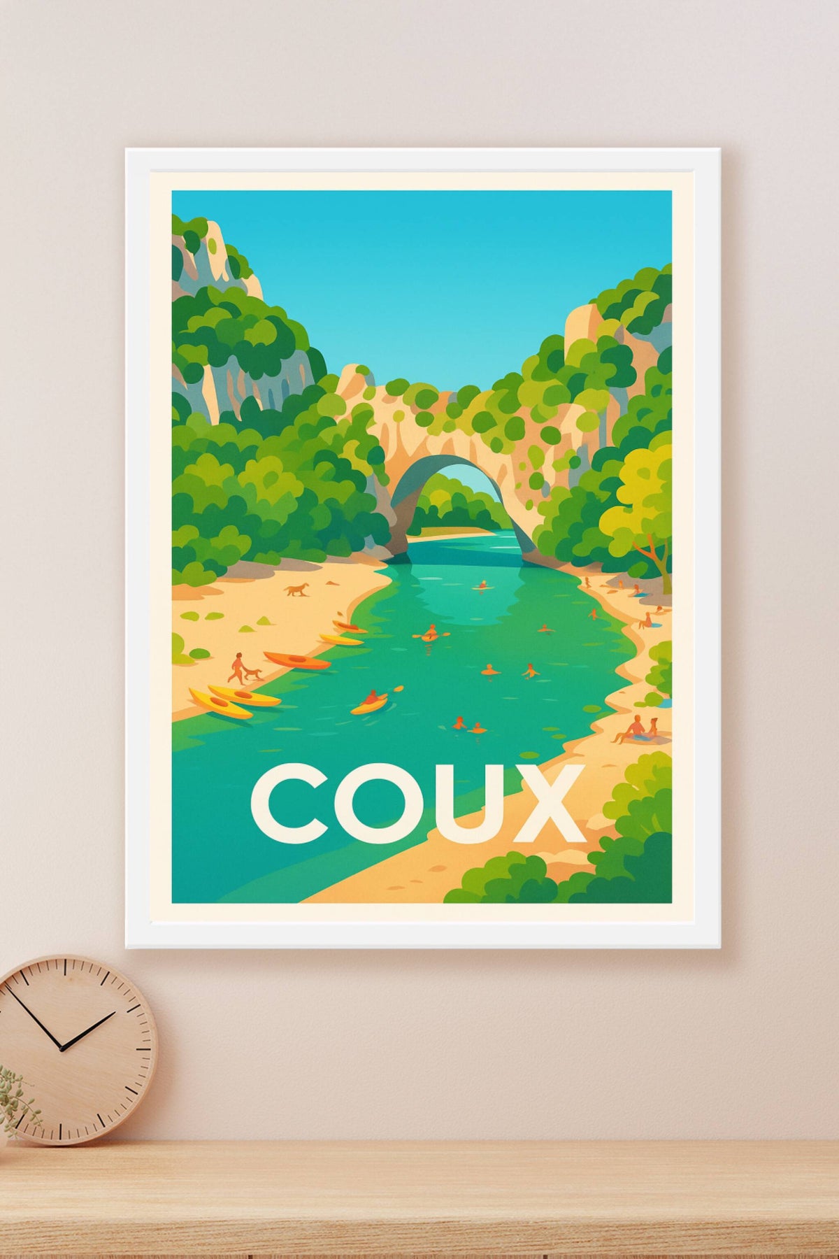 Affiche Coux — Le charme naturel au fil de l'eau · poster d'art de Coux