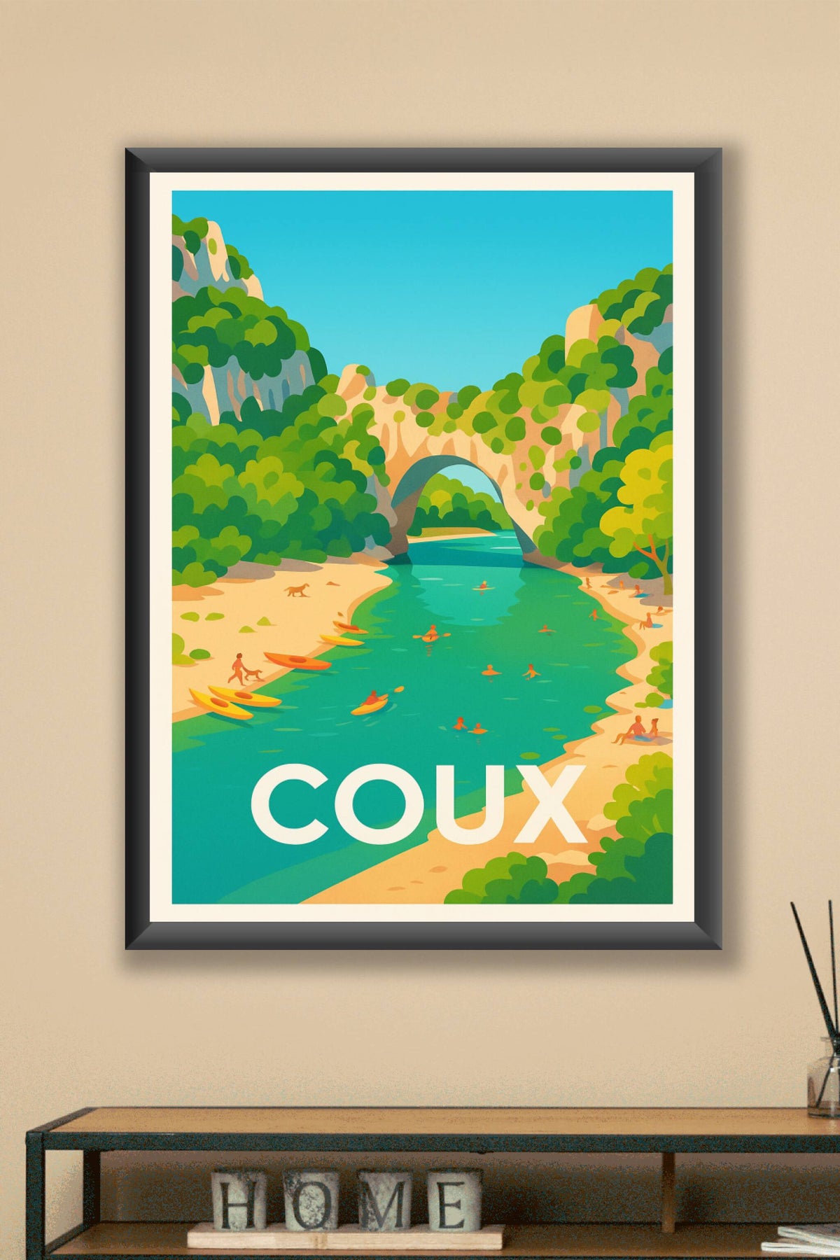 Affiche Coux — Le charme naturel au fil de l'eau · poster d'art de Coux