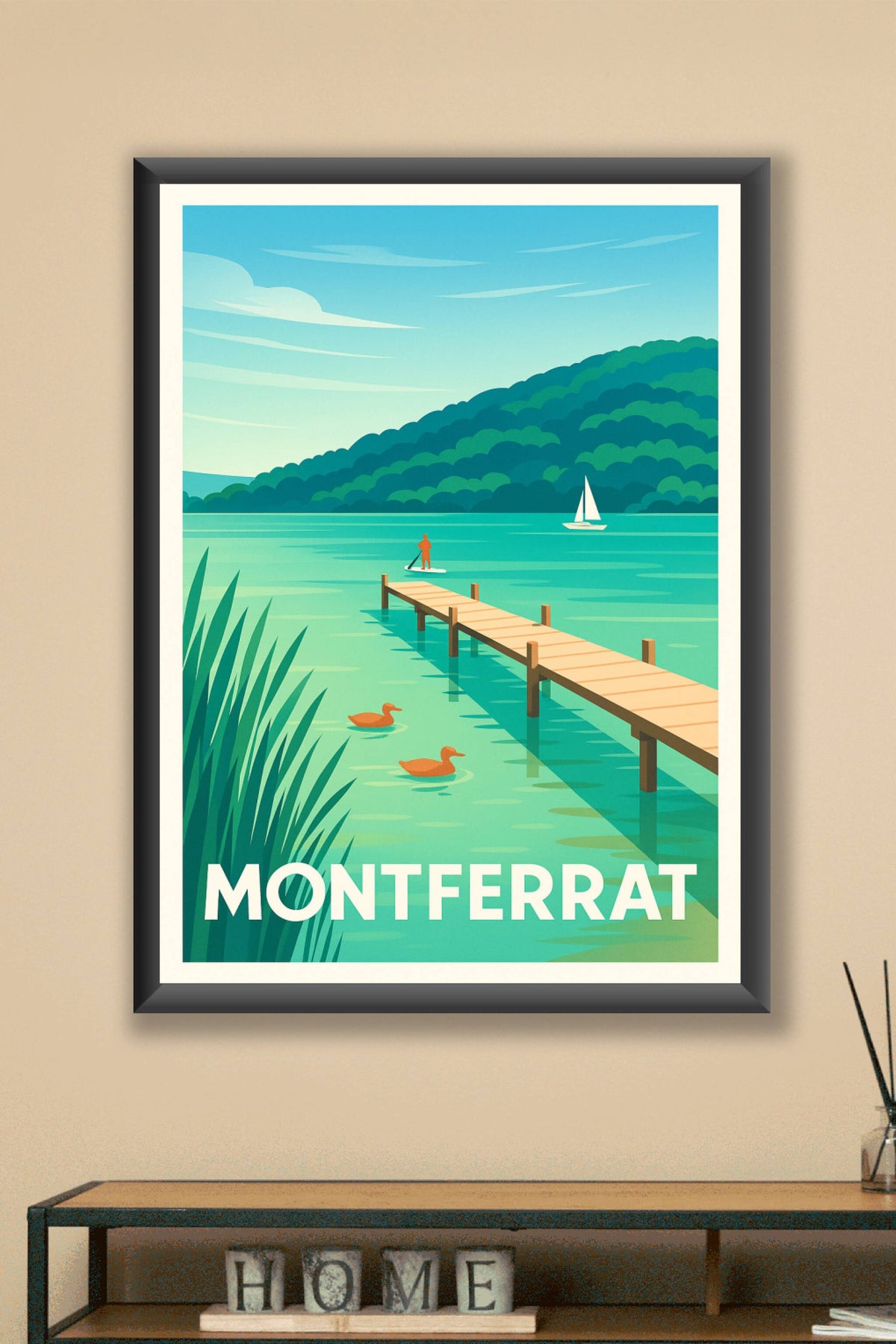 Affiche Montferrat — Escapade paisible au bord de l'eau · poster d'art de Montferrat
