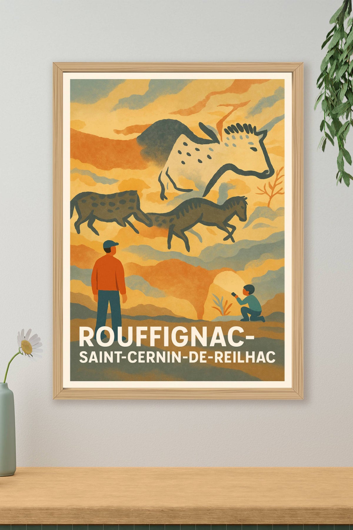 Affiche Rouffignac-Saint-Cernin-de-Reilhac — Voyage préhistorique en images · poster d'art de Rouffignac-Saint-Cernin-de-Reilhac