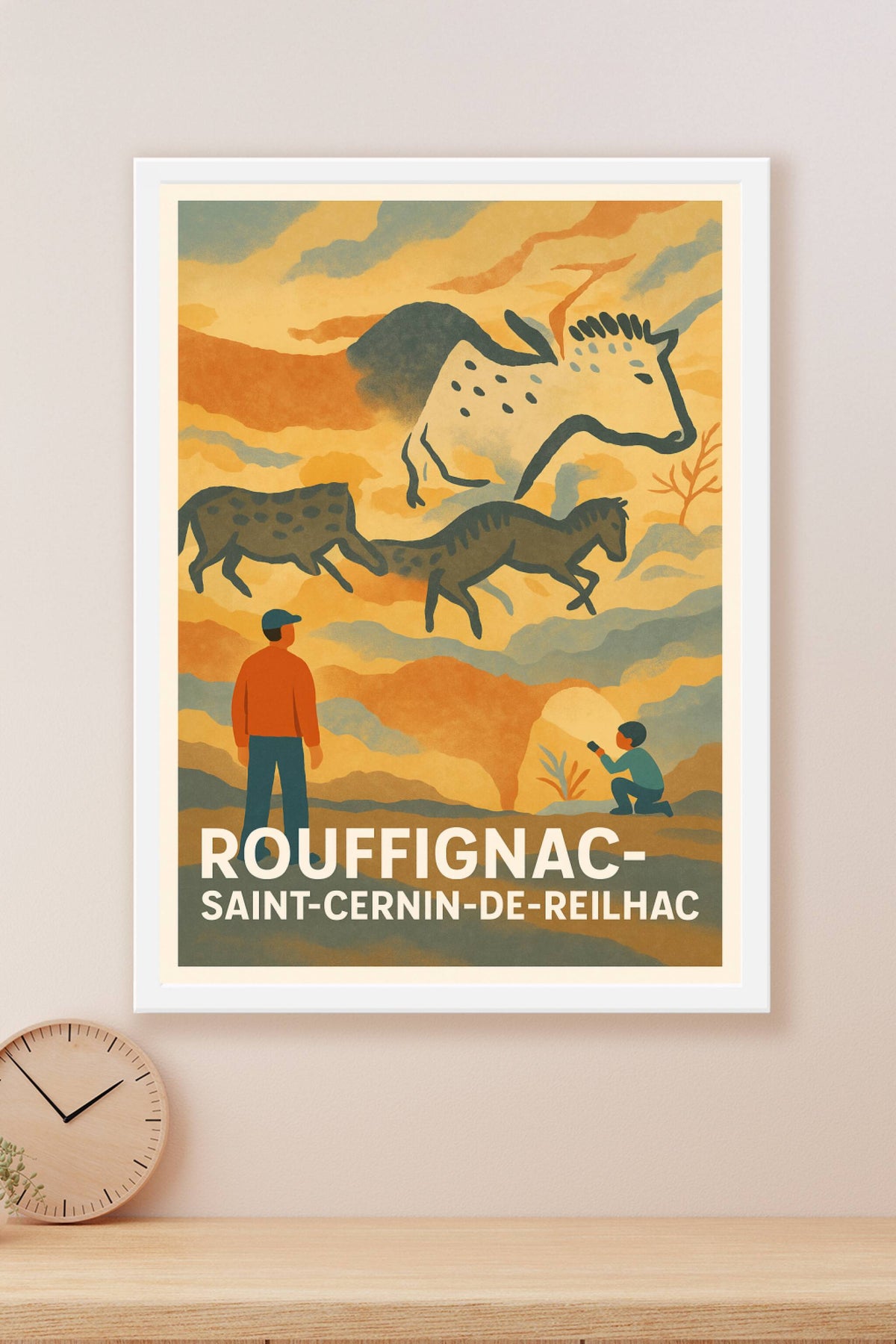 Affiche Rouffignac-Saint-Cernin-de-Reilhac — Voyage préhistorique en images · poster d'art de Rouffignac-Saint-Cernin-de-Reilhac