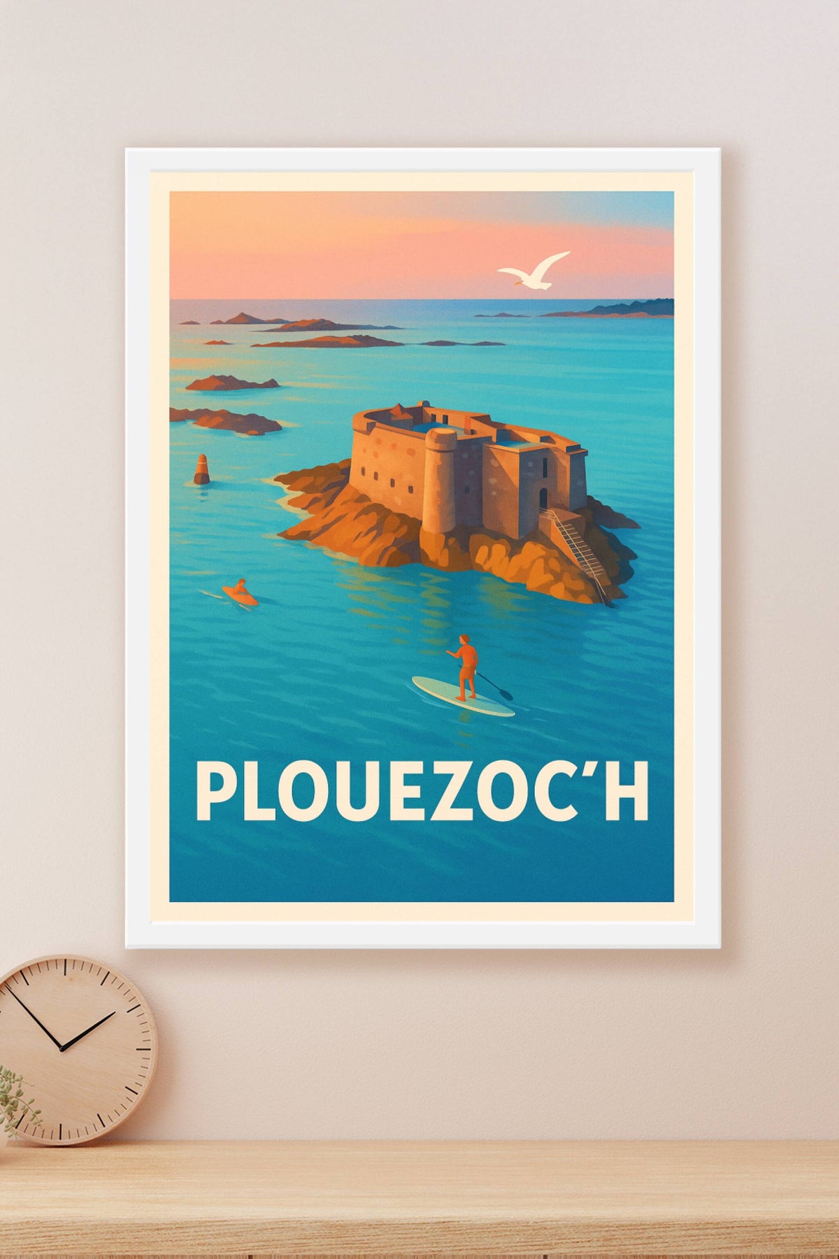 Affiche Plouezoc'h — Évasion marine et patrimoine breton · poster d'art de Plouezoc'h