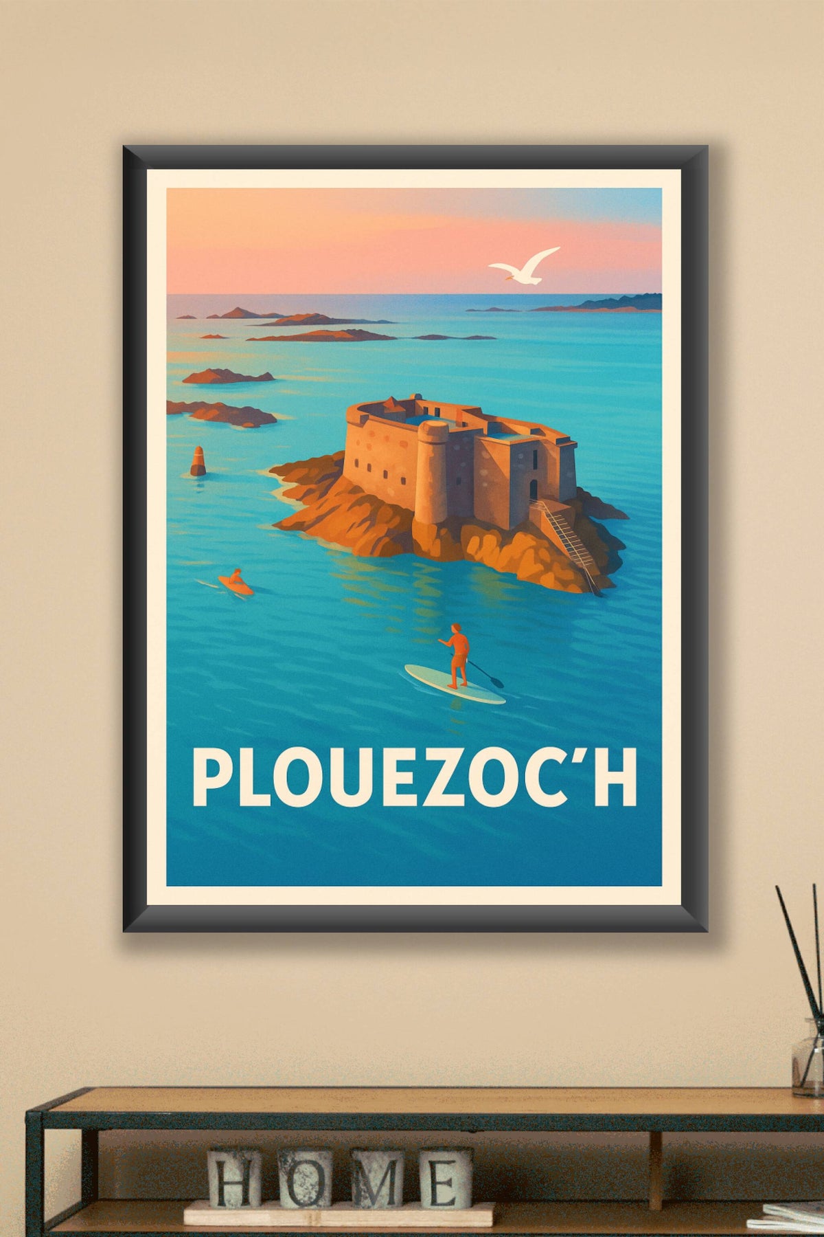 Affiche Plouezoc'h — Évasion marine et patrimoine breton · poster d'art de Plouezoc'h