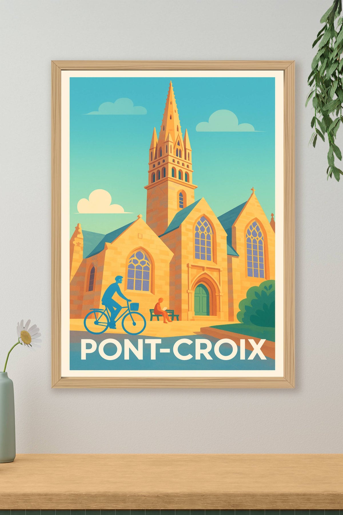 Affiche Pont-Croix — Charme architectural breton · poster d'art de Pont-Croix
