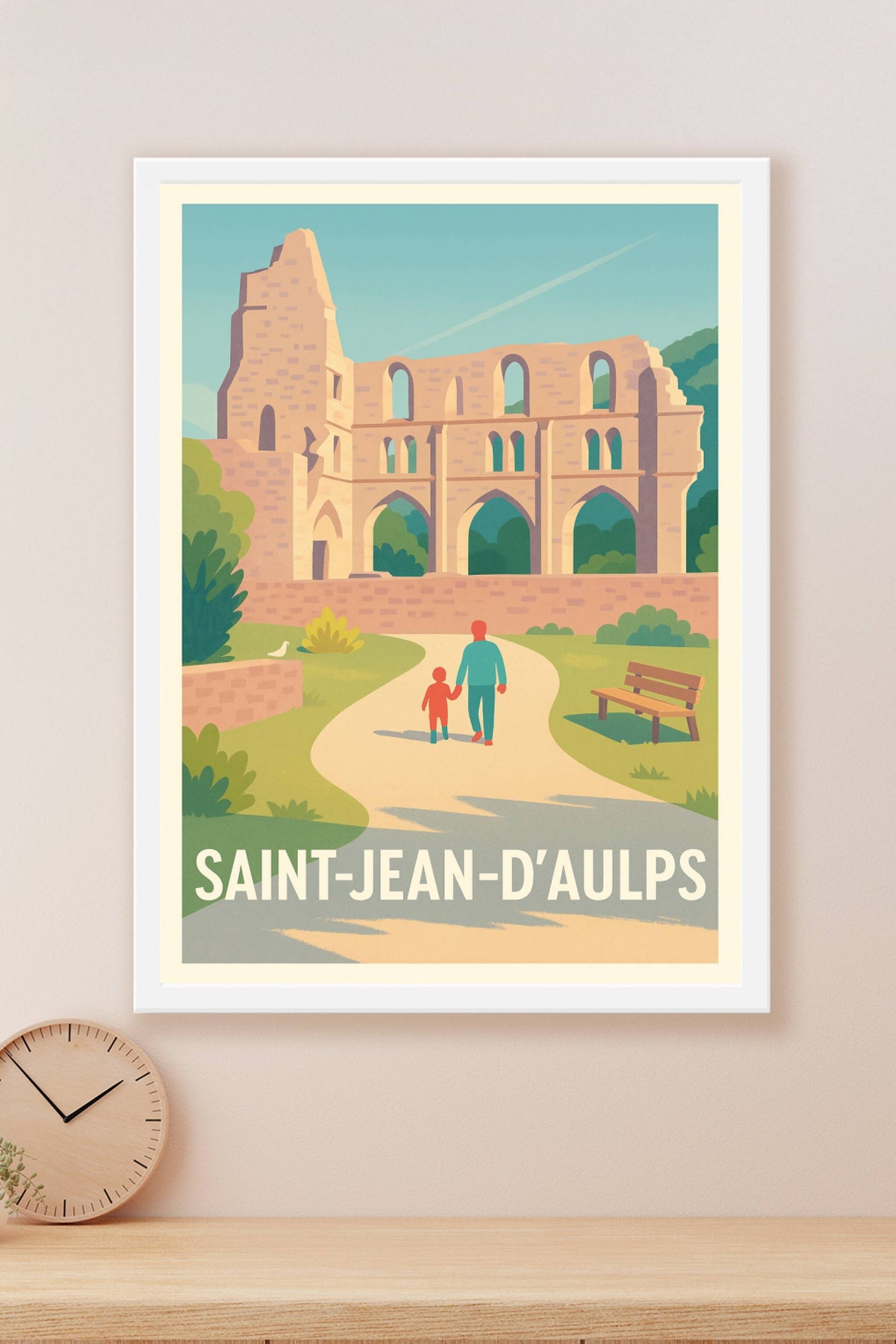 Affiche Saint-Jean-d'Aulps — Entre histoire et nature · poster d'art de Saint-Jean-d'Aulps