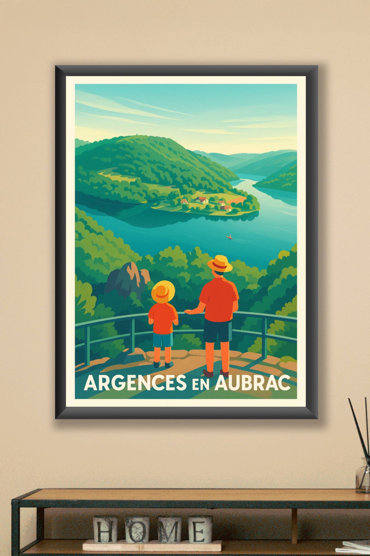 Affiche Argences en Aubrac — Vue panoramique nature et détente · poster d'art de Argences en Aubrac