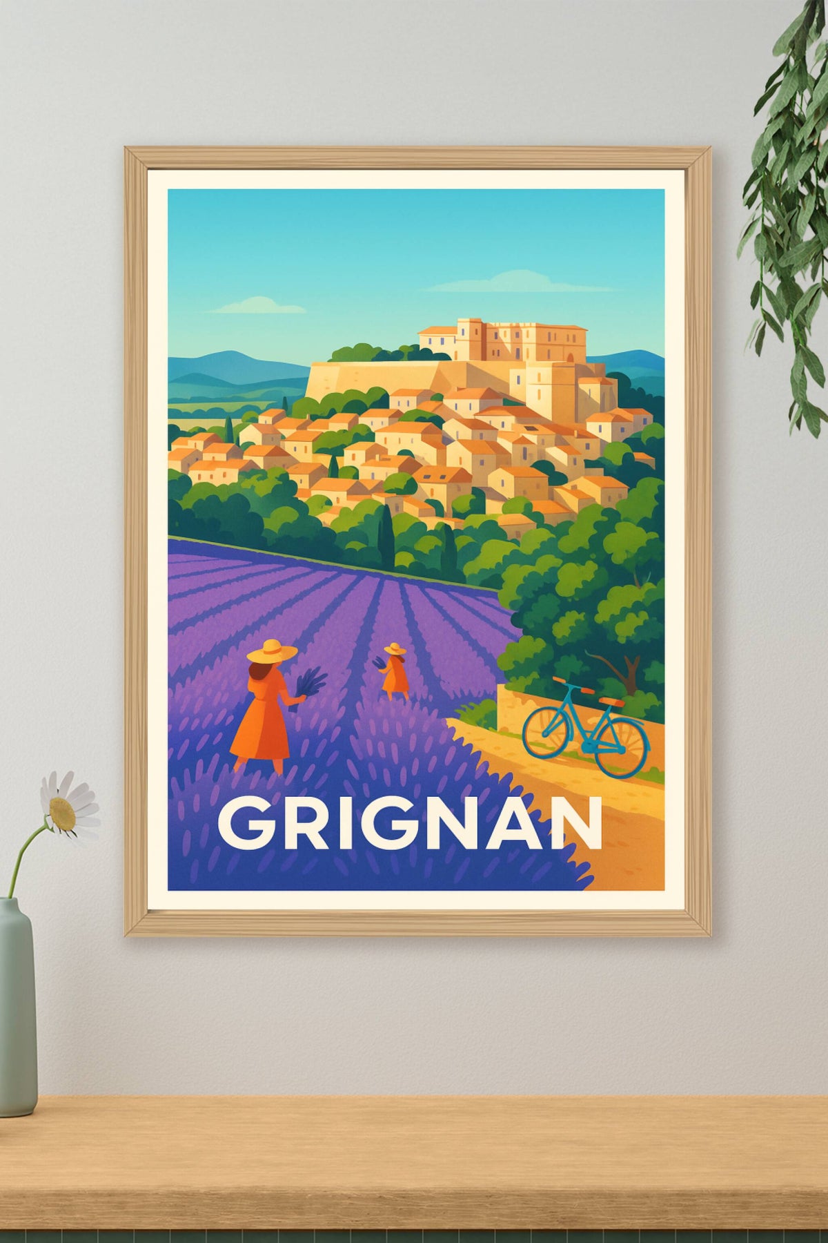 Affiche Grignan — Charme Provençal et Champs de Lavande · poster d'art de Grignan