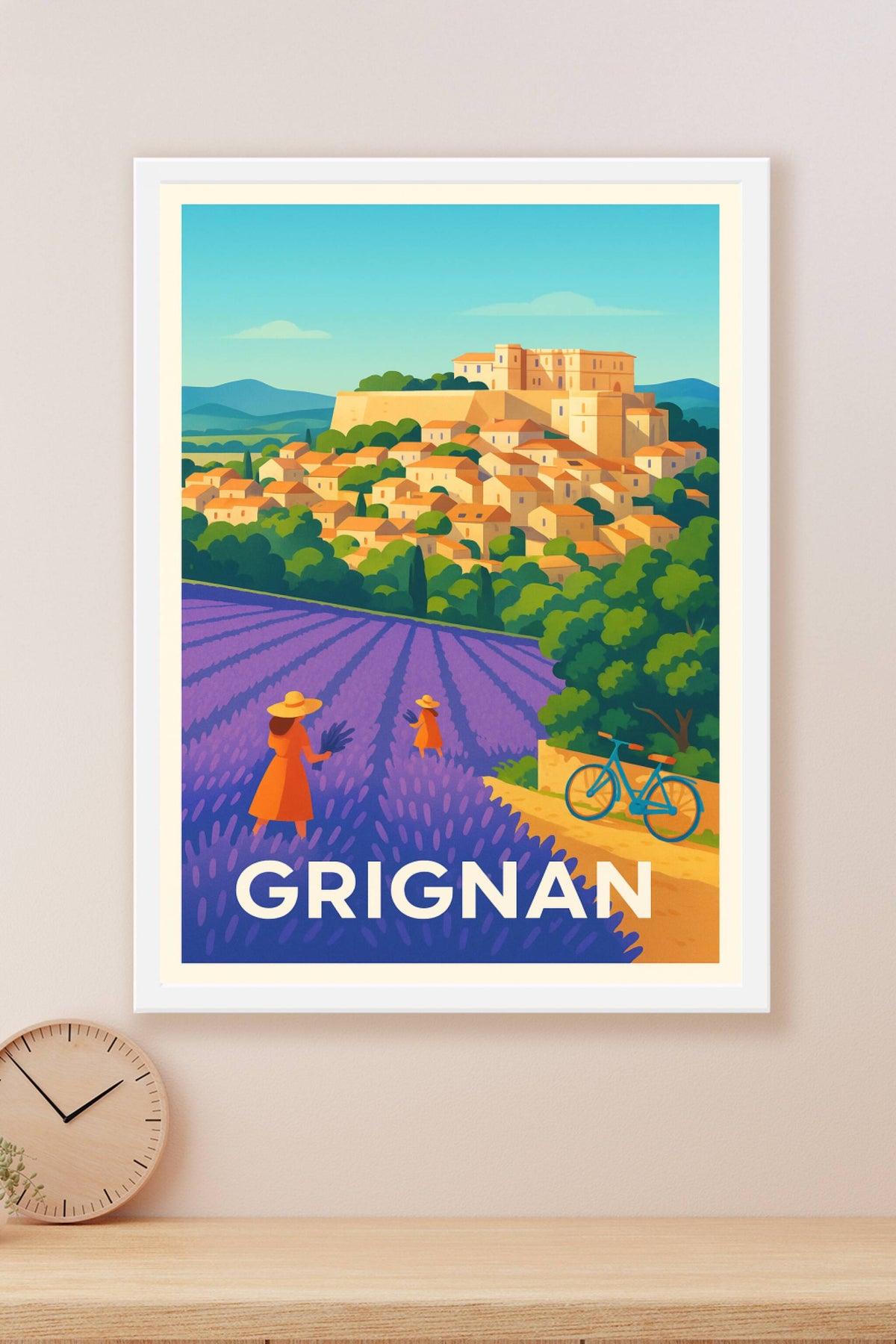 Affiche Grignan — Charme Provençal et Champs de Lavande · poster d'art de Grignan