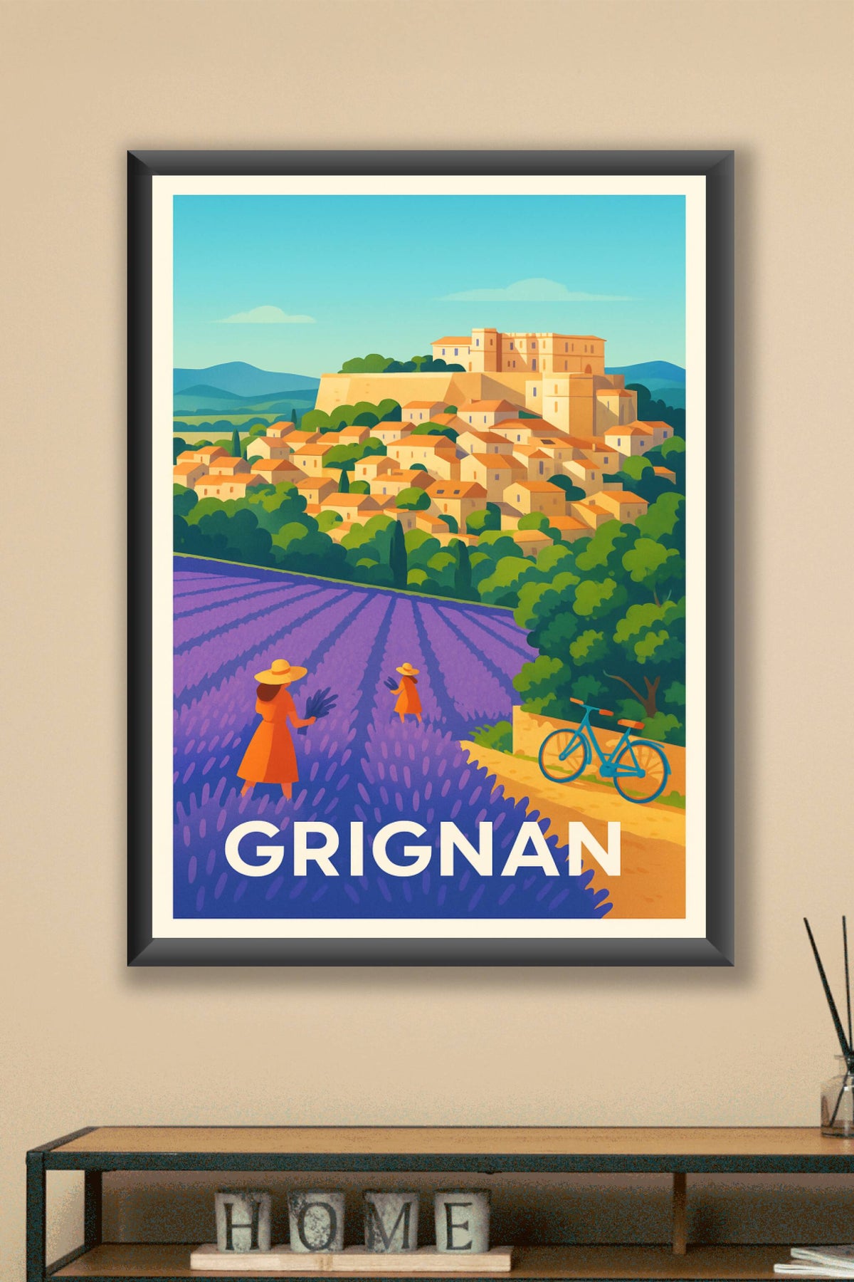 Affiche Grignan — Charme Provençal et Champs de Lavande · poster d'art de Grignan