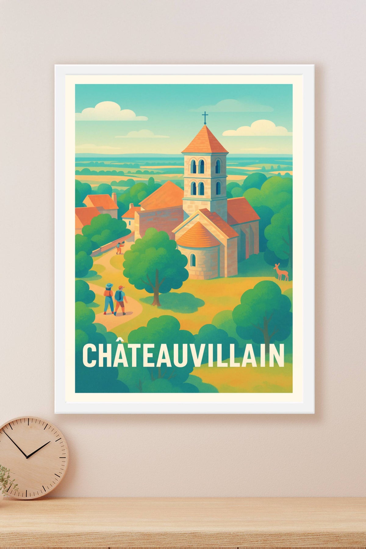 Affiche Châteauvillain — Charme rural et sérénité champêtre · poster d'art de Châteauvillain