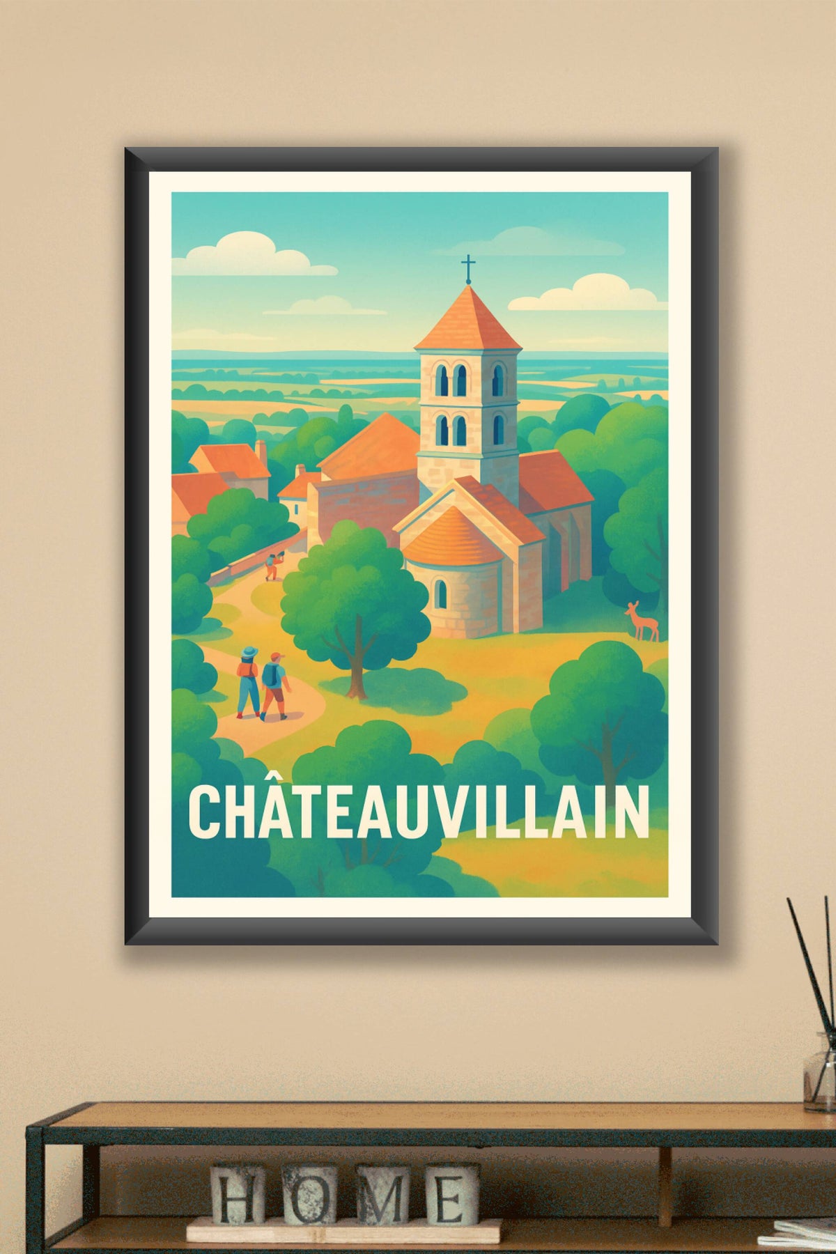 Affiche Châteauvillain — Charme rural et sérénité champêtre · poster d'art de Châteauvillain