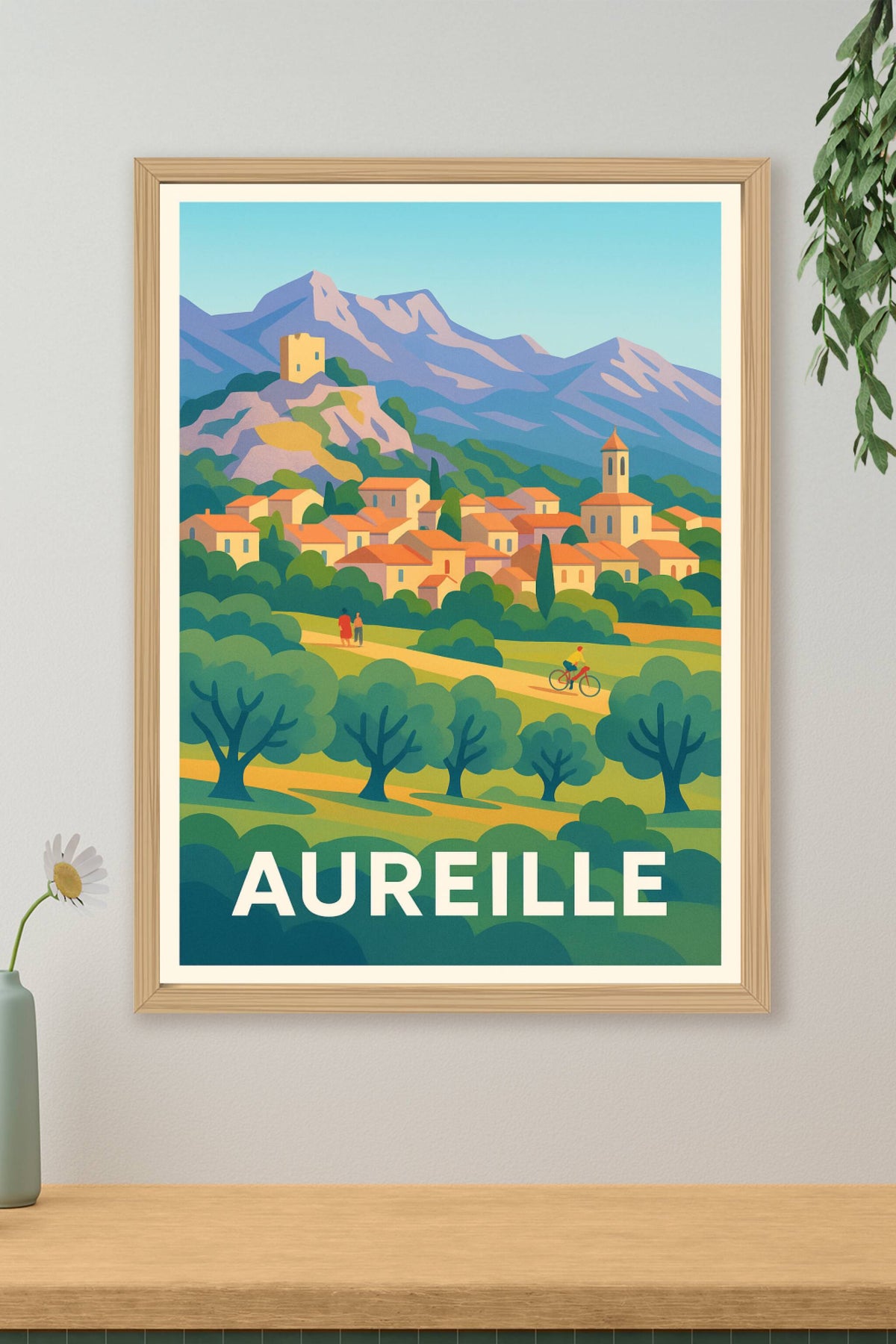 Affiche Aureille — Charme Provençal entre Montagnes et Verdures · poster d'art de Aureille