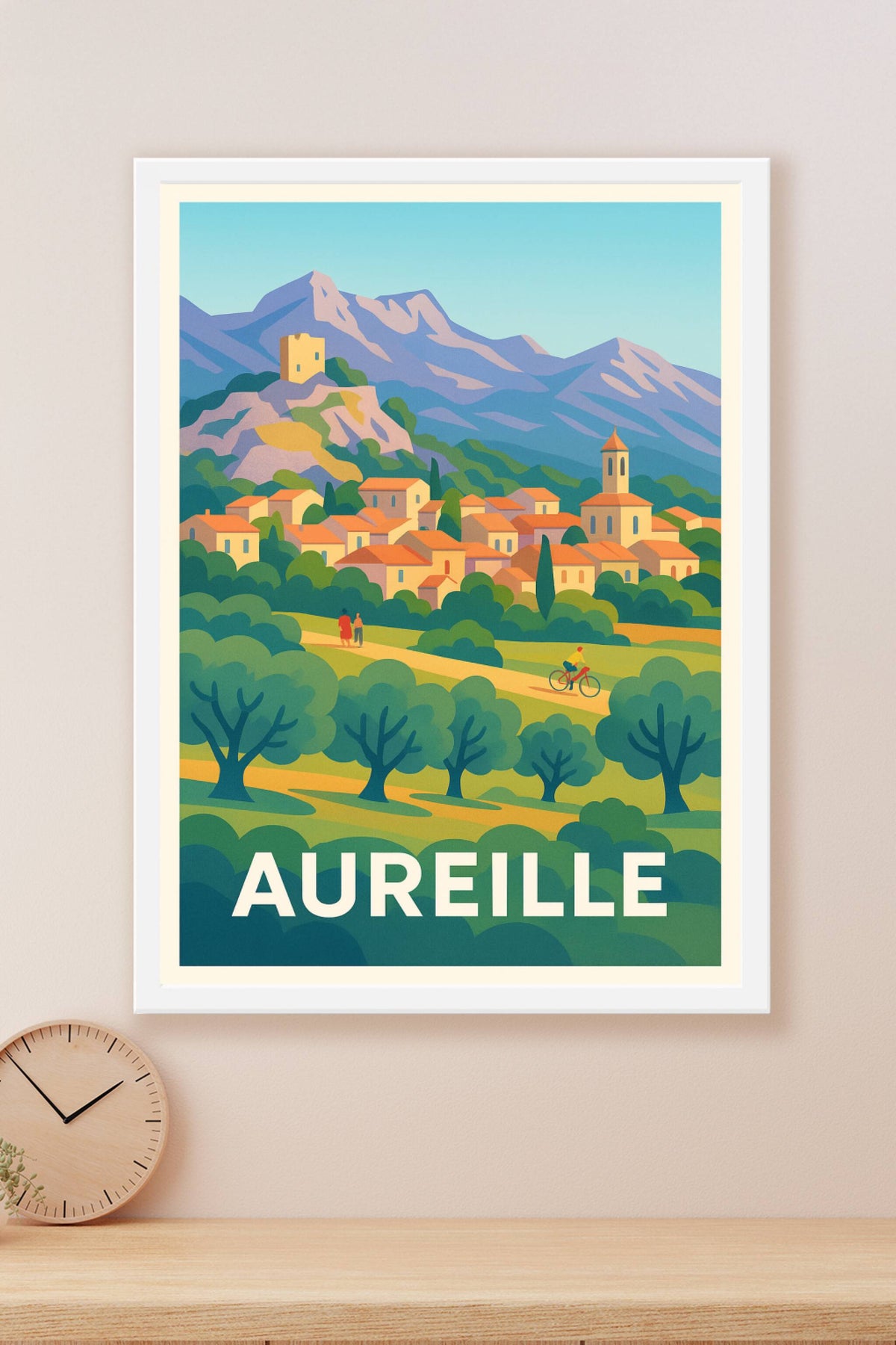 Affiche Aureille — Charme Provençal entre Montagnes et Verdures · poster d'art de Aureille