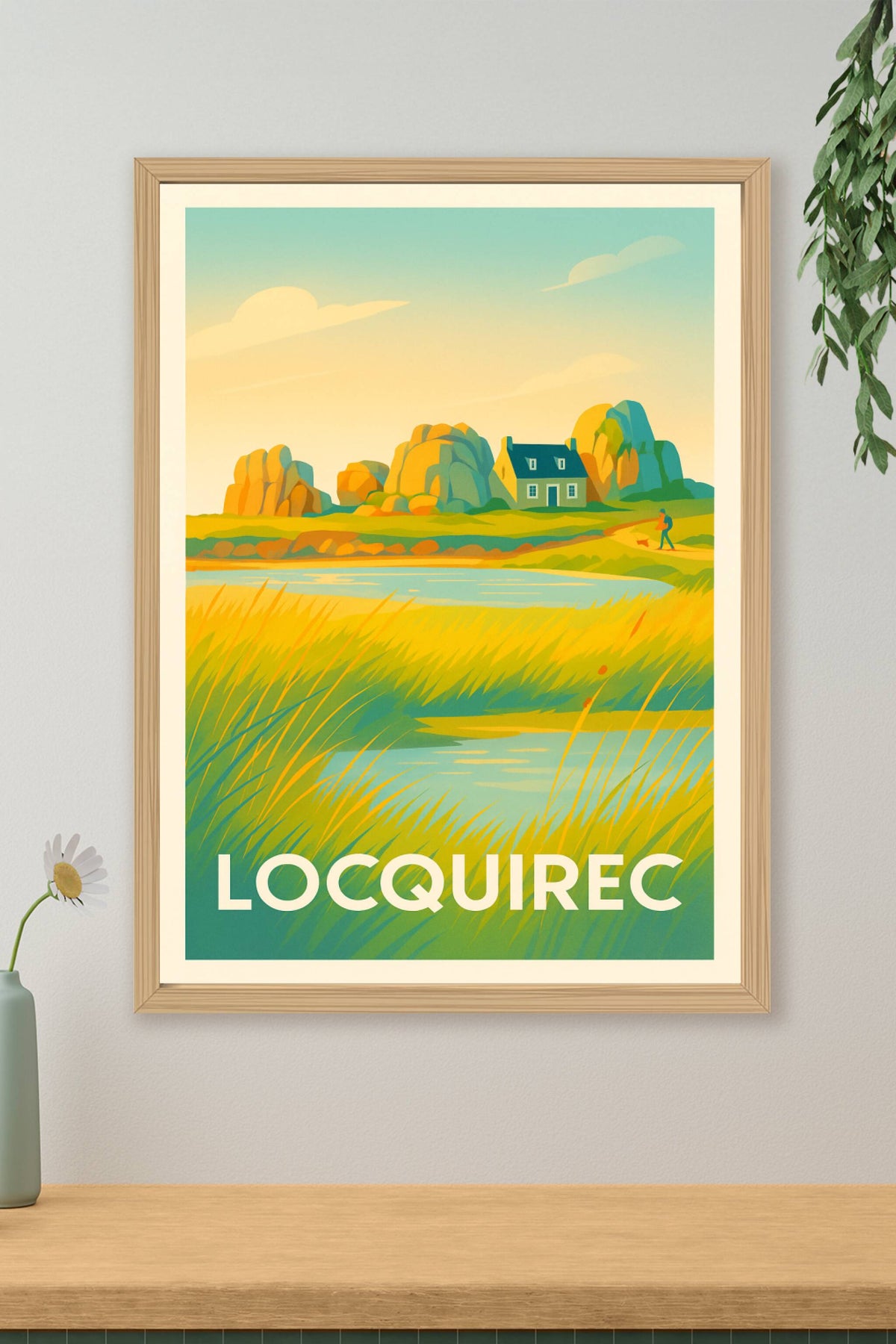 Affiche Locquirec — L'évasion bretonne entre mer et campagne · poster d'art de Locquirec