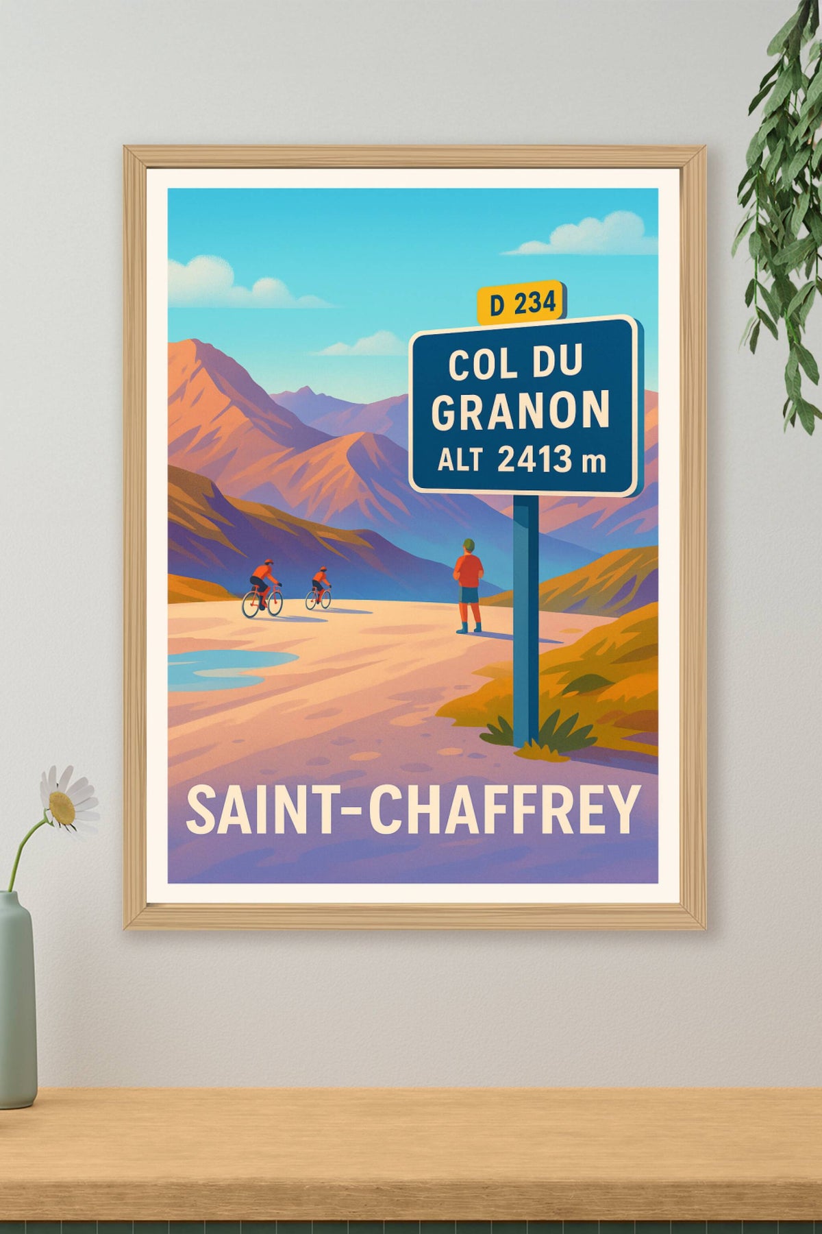 Affiche Saint-Chaffrey — Escapade alpine au Col du Granon · poster d'art de Saint-Chaffrey