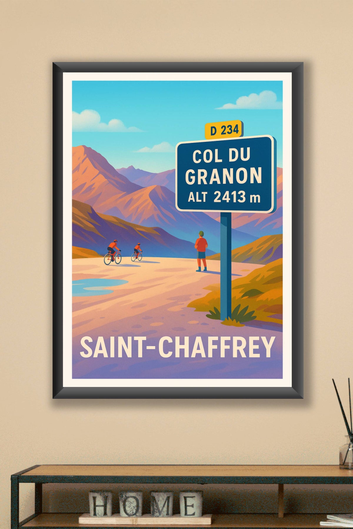 Affiche Saint-Chaffrey — Escapade alpine au Col du Granon · poster d'art de Saint-Chaffrey