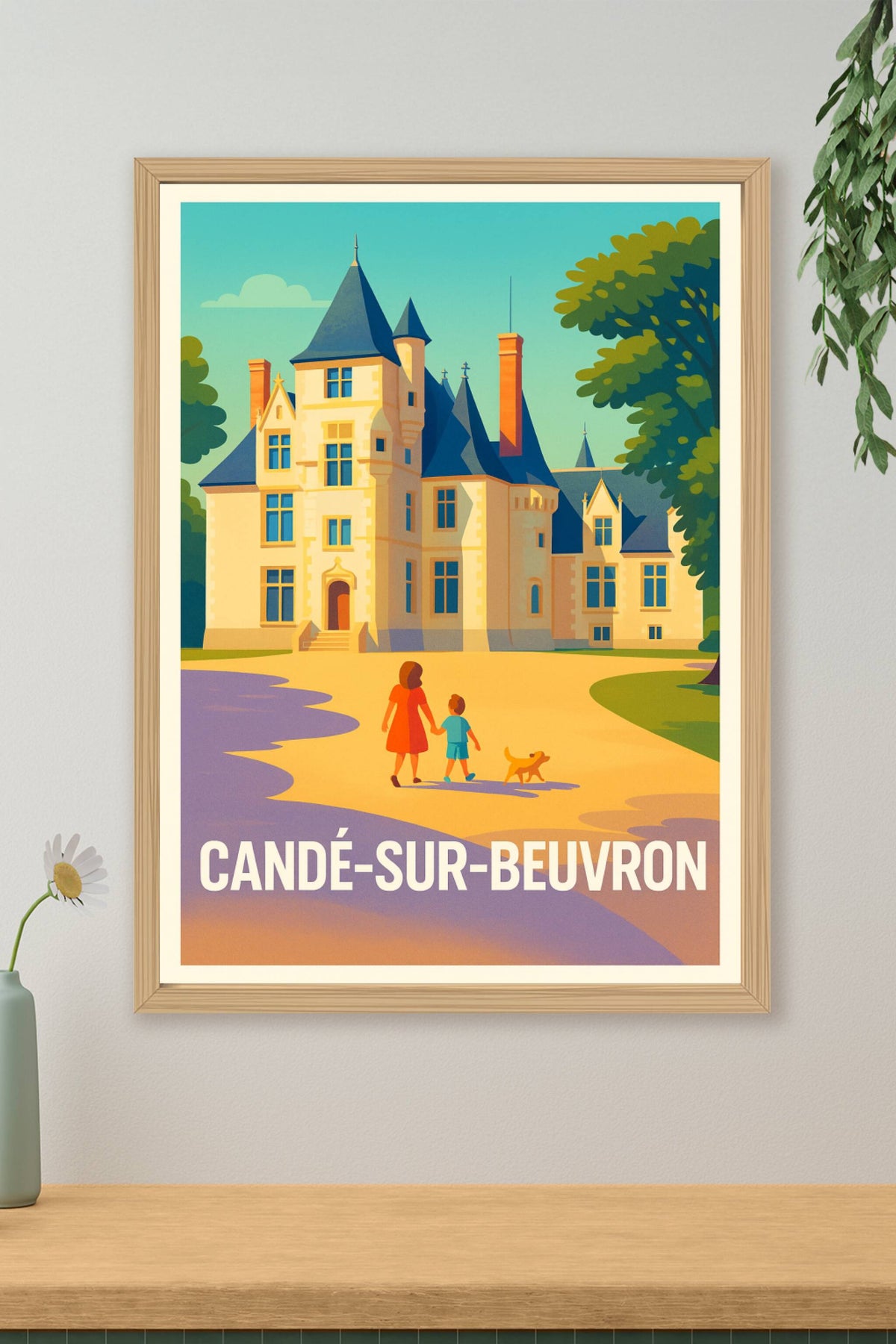 Affiche Candé-sur-Beuvron — Charme et Sérénité au Château · poster d'art de Candé-sur-Beuvron