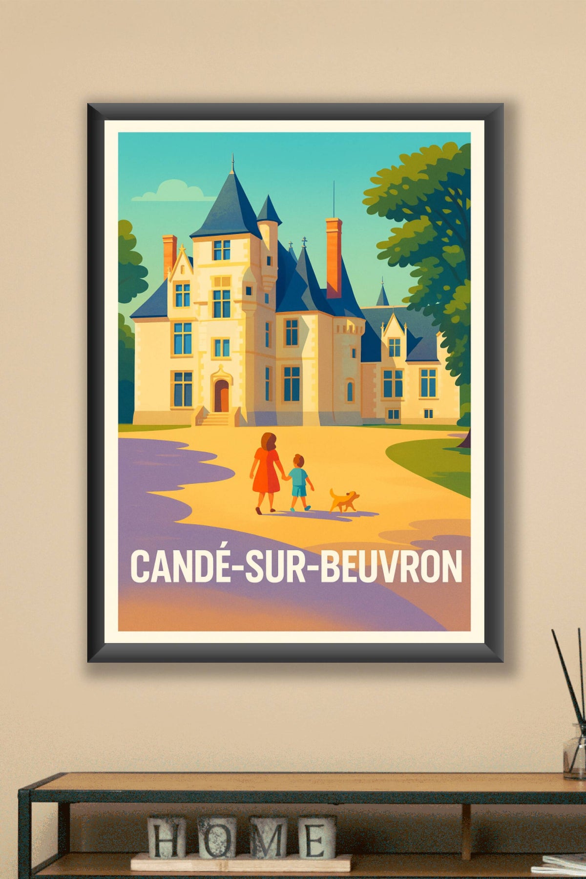 Affiche Candé-sur-Beuvron — Charme et Sérénité au Château · poster d'art de Candé-sur-Beuvron