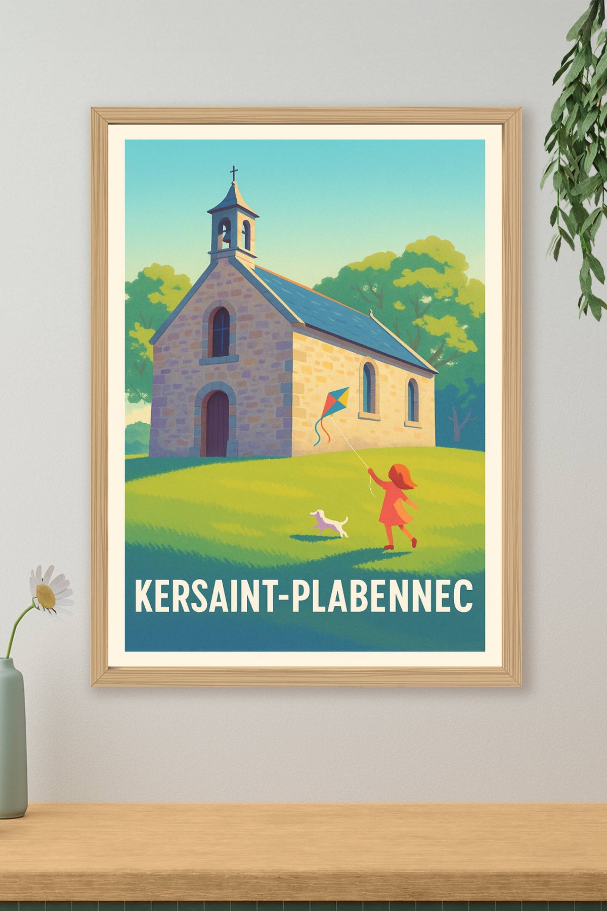 Affiche Kersaint-Plabennec — Douceur de vie en campagne bretonne · poster d'art de Kersaint-Plabennec
