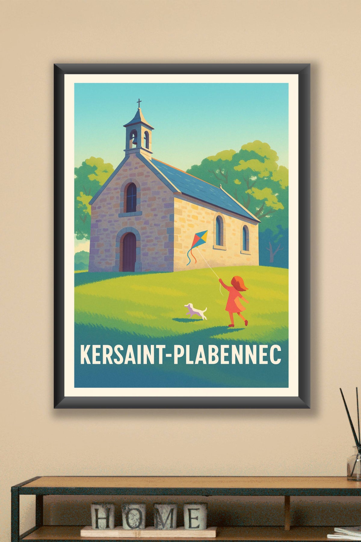 Affiche Kersaint-Plabennec — Douceur de vie en campagne bretonne · poster d'art de Kersaint-Plabennec