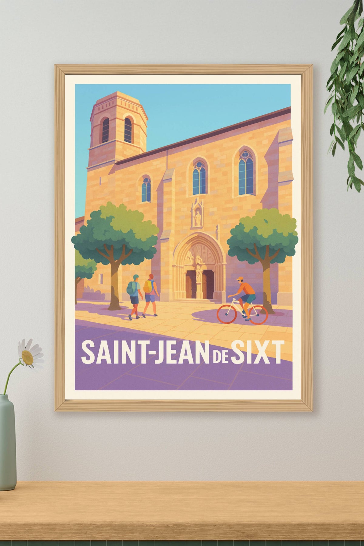 Affiche Saint-Jean-de-Sixt — Charme médiéval et douceur de vivre · poster d'art de Saint-Jean-de-Sixt