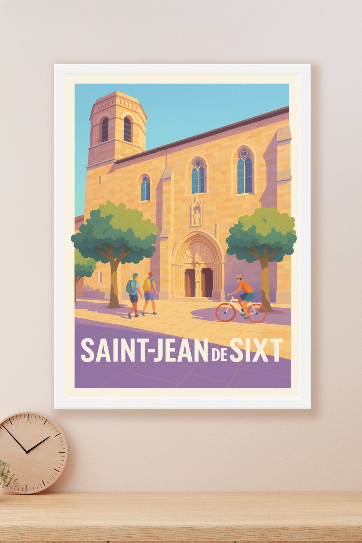 Affiche Saint-Jean-de-Sixt — Charme médiéval et douceur de vivre · poster d'art de Saint-Jean-de-Sixt