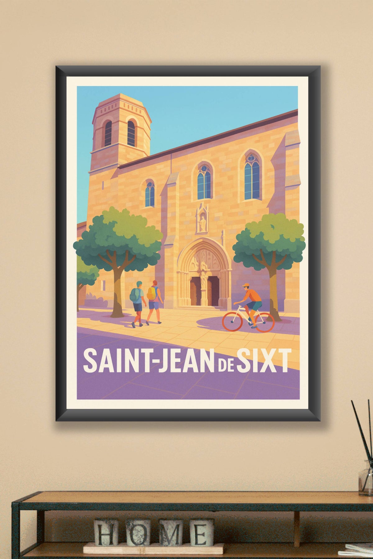 Affiche Saint-Jean-de-Sixt — Charme médiéval et douceur de vivre · poster d'art de Saint-Jean-de-Sixt