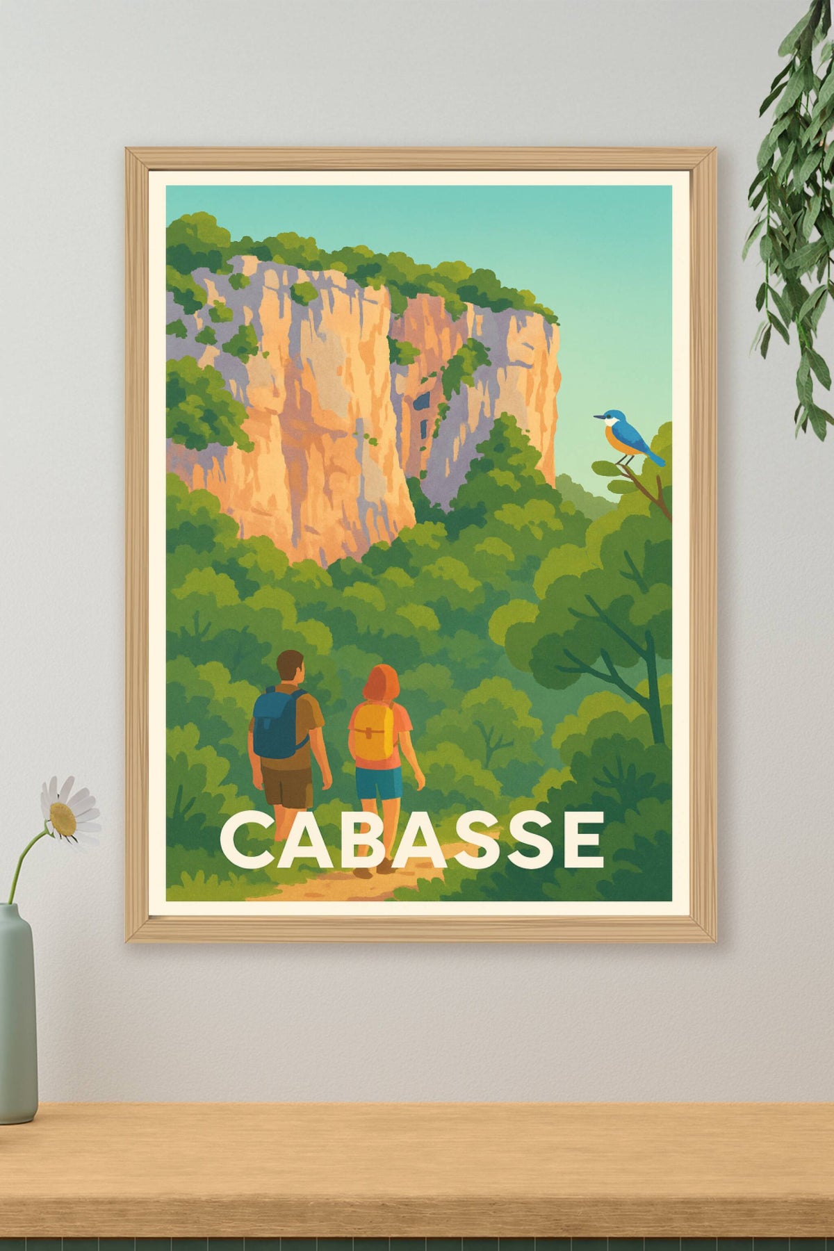 Affiche Cabasse — Évasion naturelle entre falaises et verdure · poster d'art de Cabasse